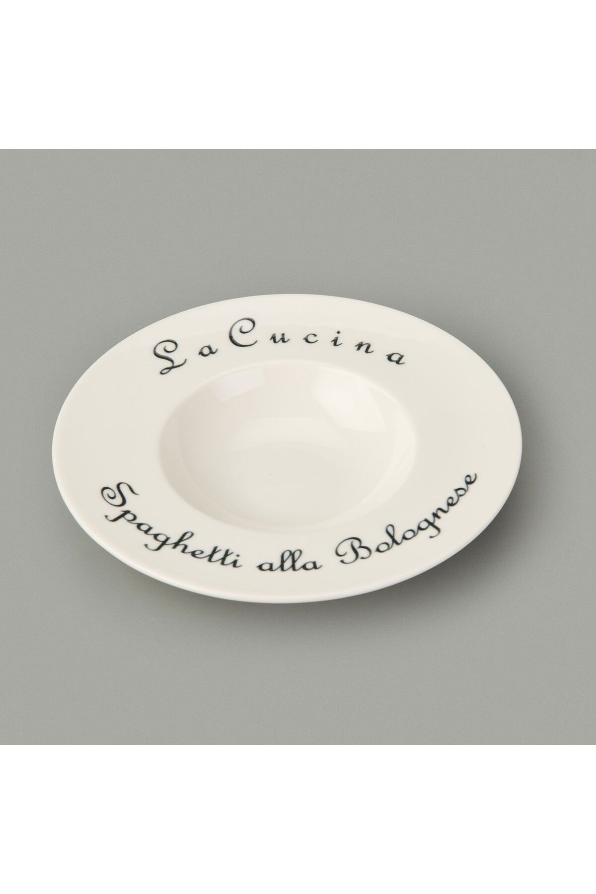 MATMEL La Luciana Porselen Makarna Tabağı - Siyah / Krem - 26 cm