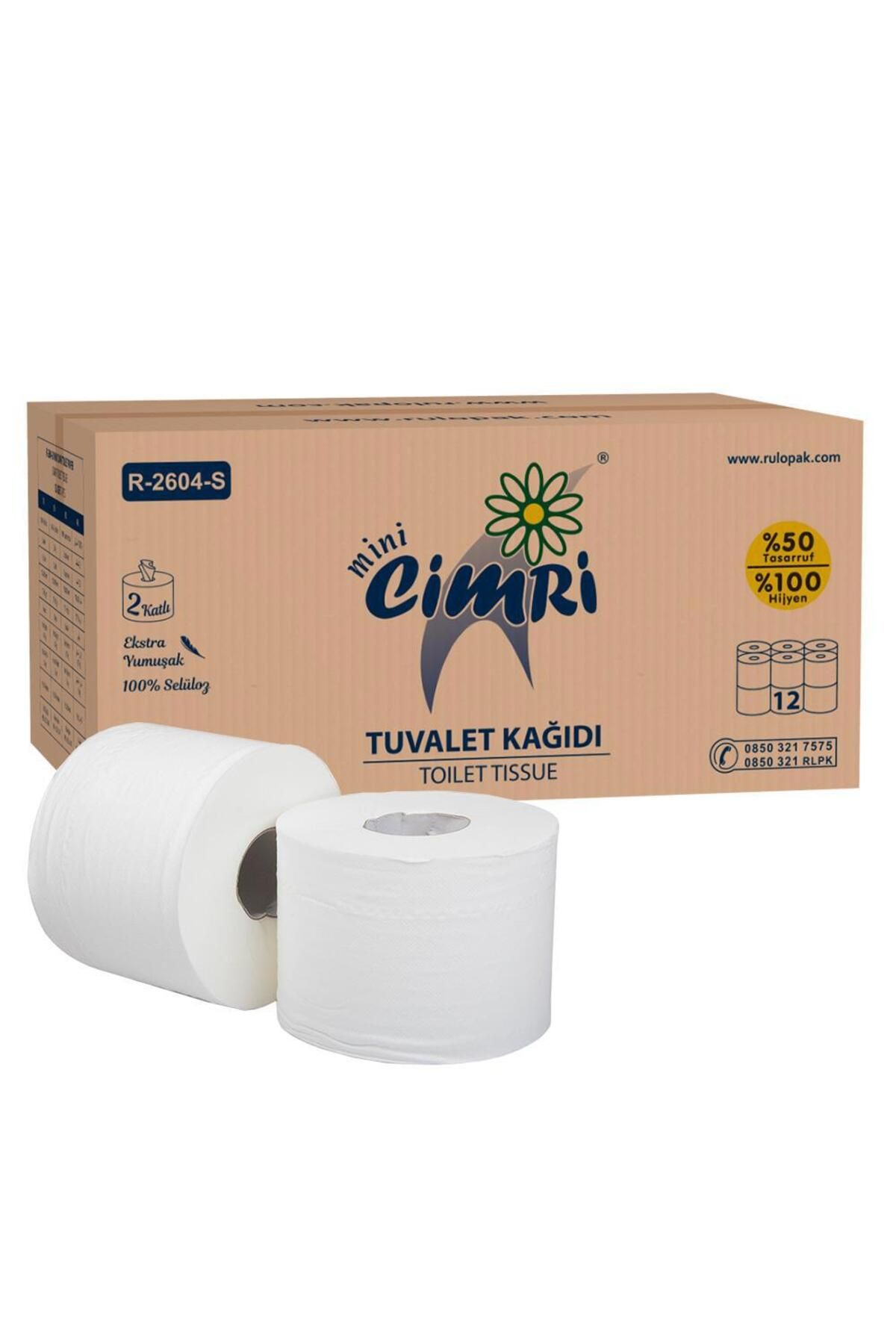Rulopak Mini Cimri Tuvalet Kağıdı 2 Katlı 95 m 5 kg - 12 Adet (300115)