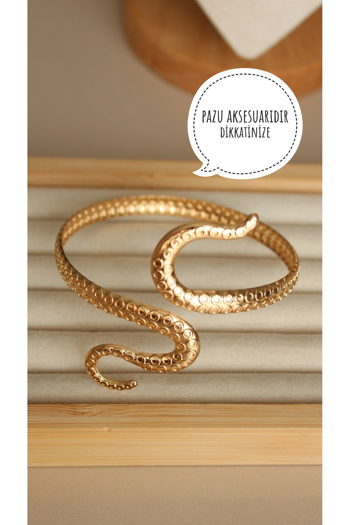 Tişt Accessory Kadın Altın Renk Yılan Model Pazu Kol Aksesuarı