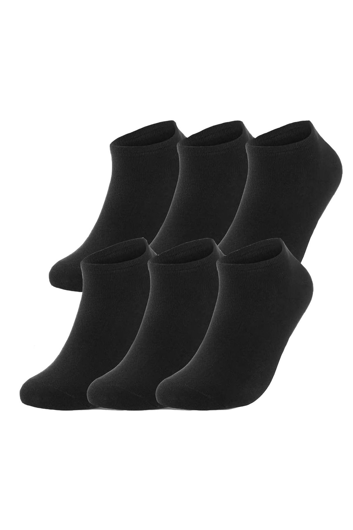 Butik 6'lı Pamuklu Patik Çorap Siyah