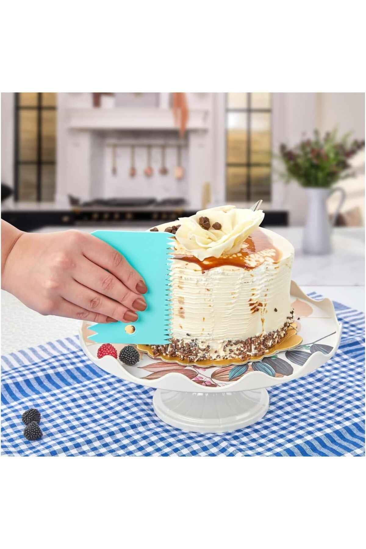 STOREMAX ELZ Pasta Dekoratör Kesme Şekillendirme Sürme Seti - Pasta Hazırlama Aracı FRNTR 1127478