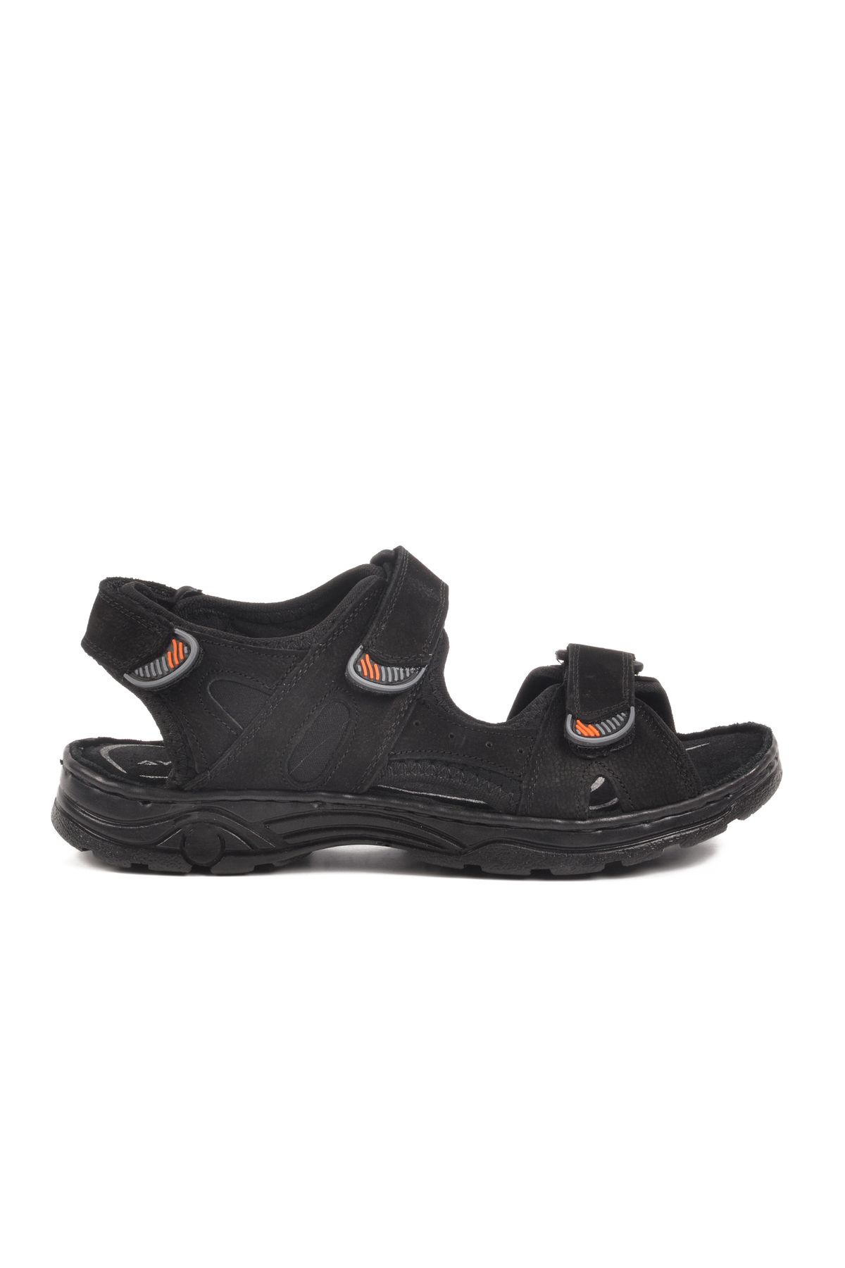 AYAKMOD Siyah Nubuk Erkek Çocuk Cırtlı Spor Sandalet 1305 G