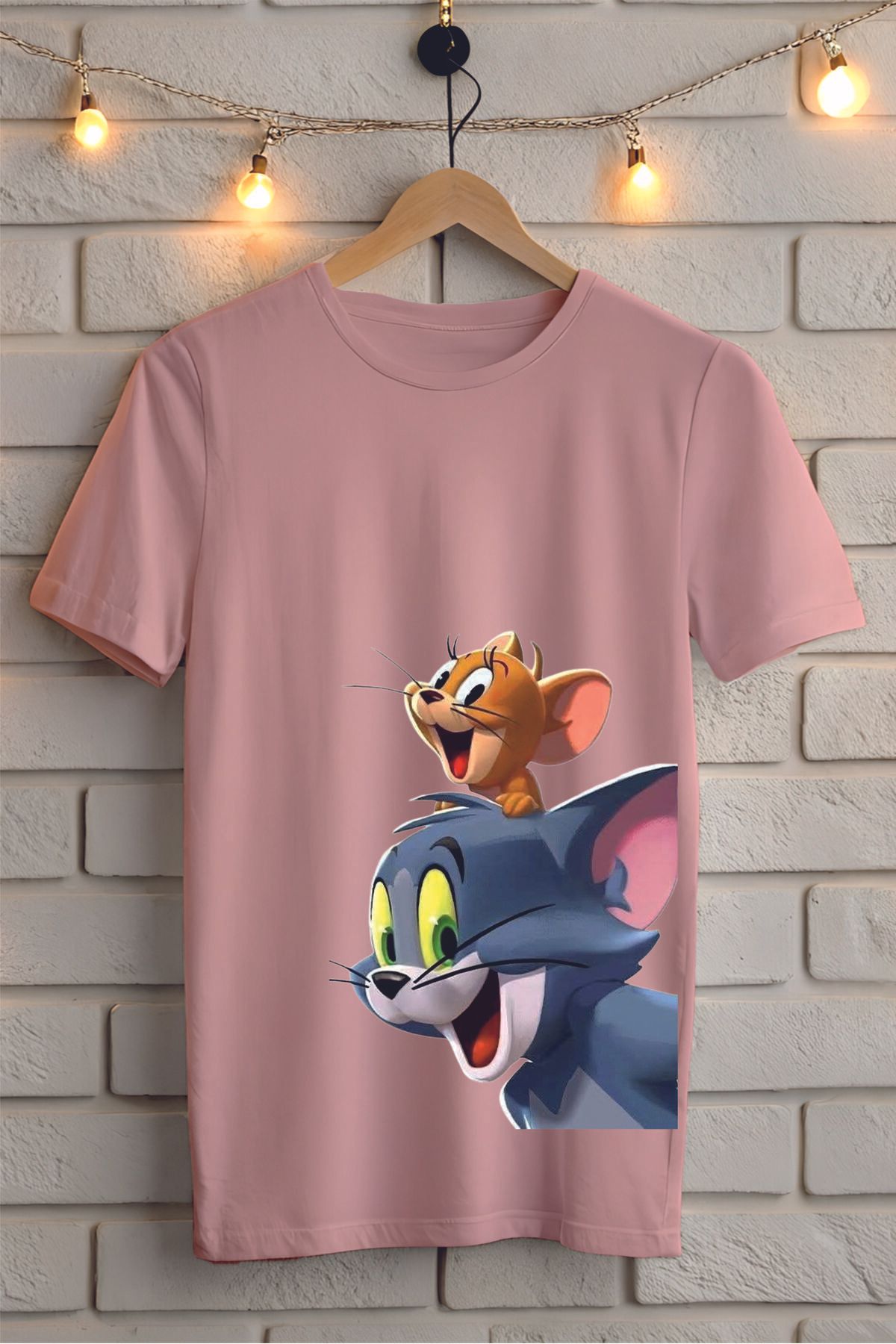 ModaSphere TOM ve JERRY Baskılı Unisex Oversize Tişört