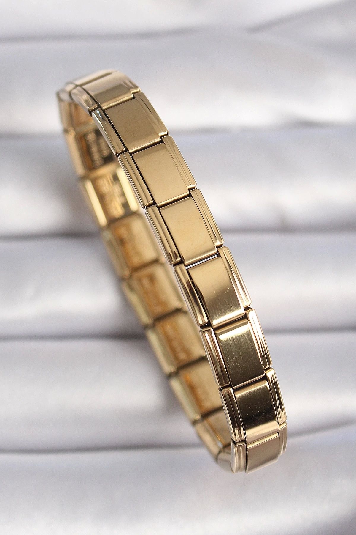 luz&pos 316L Çelik Gold Renk Yazısız Nomination Charm Bileklik