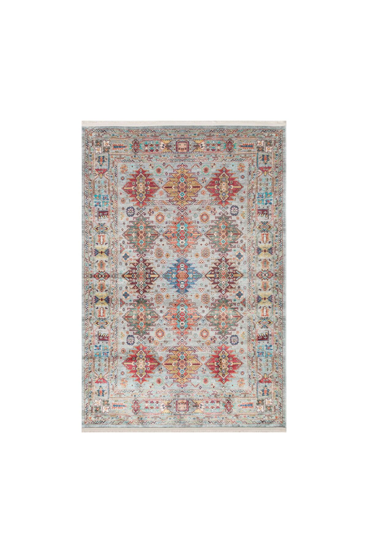 ASPARTAM Halı Antique Aqua Makine Halısı - Renkli - 120x180 cm