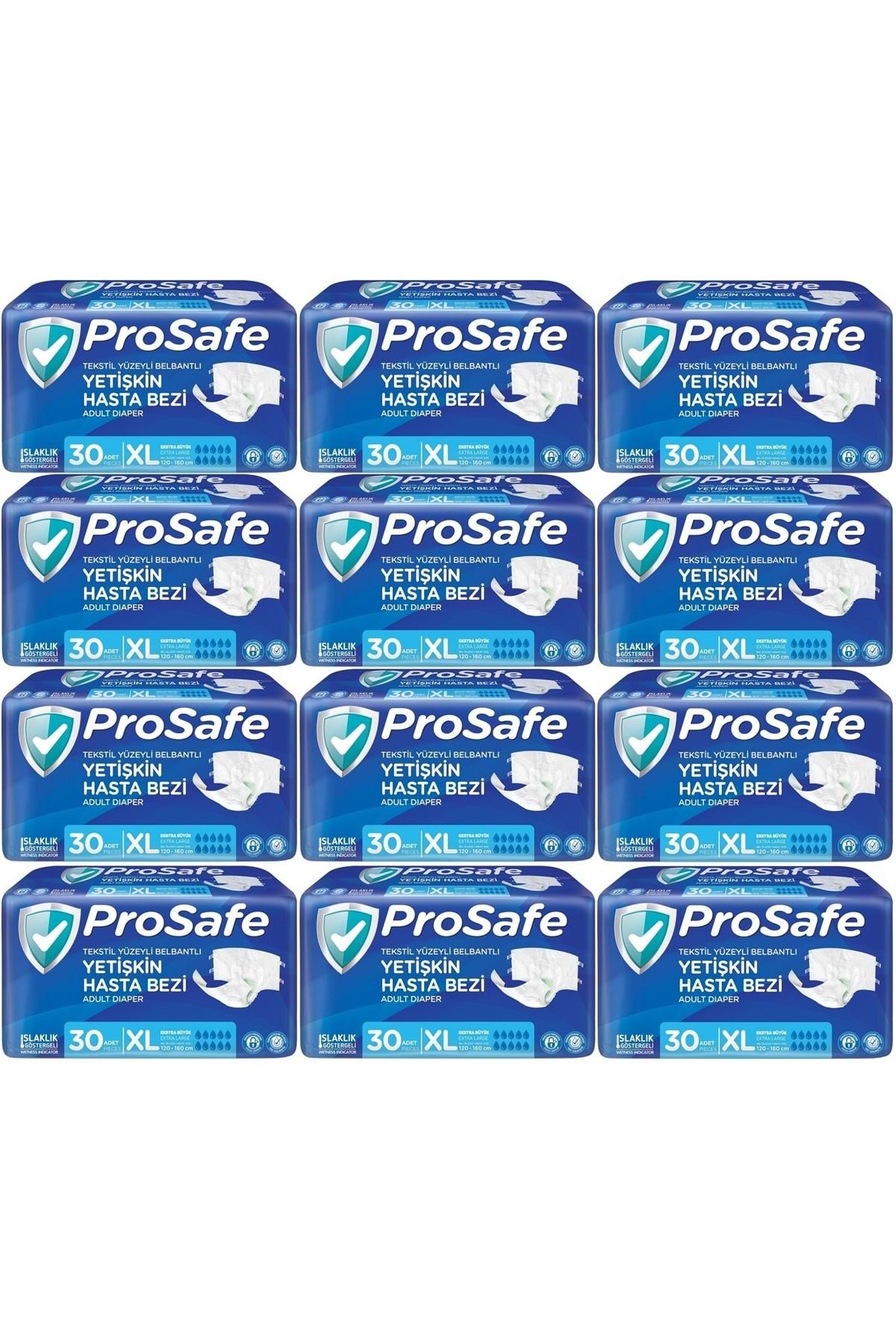 PROSAFE Hasta Bezi Yetişkin Bel Bantlı Tekstil Yüzey XL-Extra Large Boy 360 Adet (12PK*30)