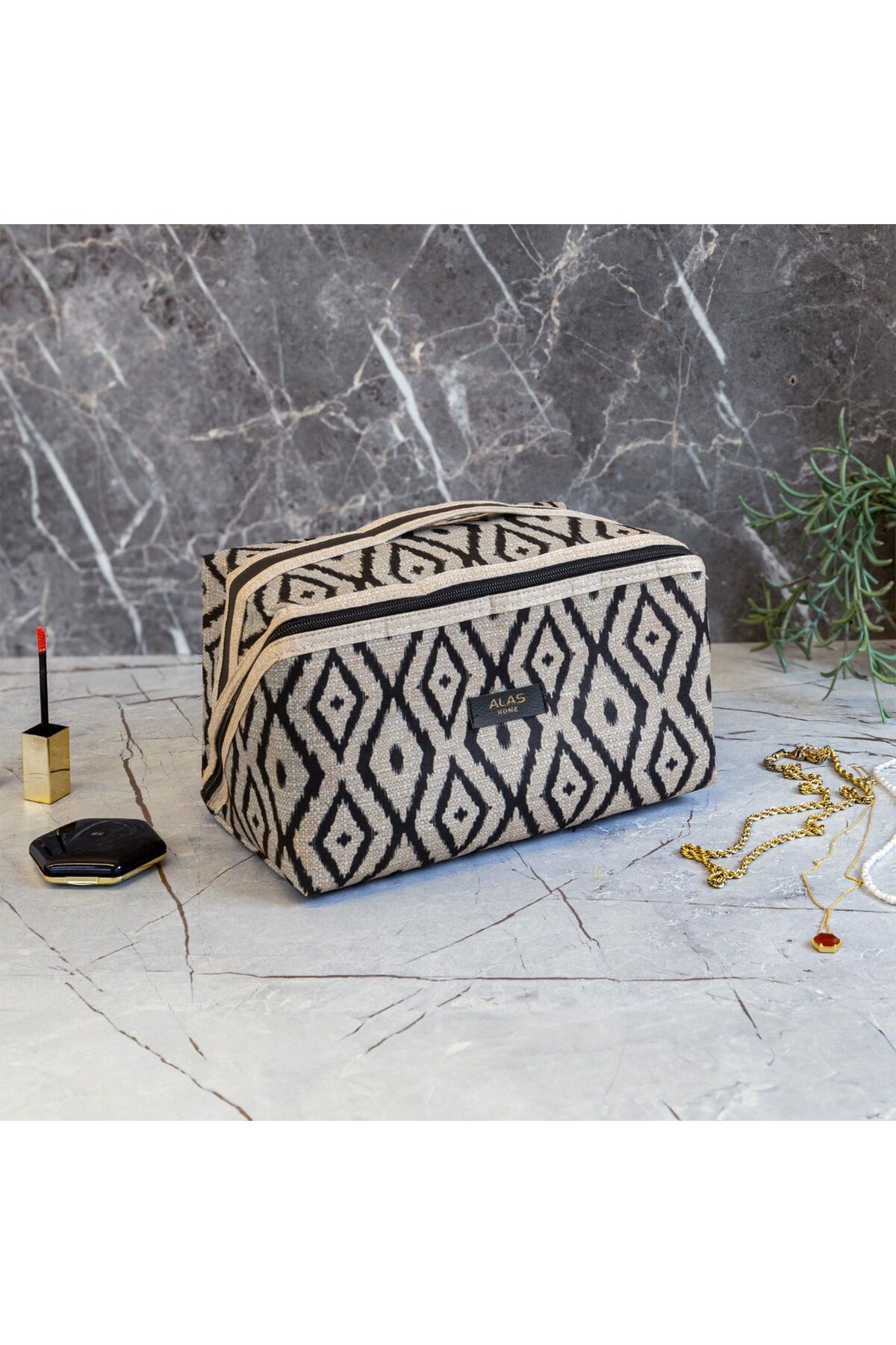 ASPARTAM Seyahat Makyaj Organizeri - Bej - 24x13x14 cm