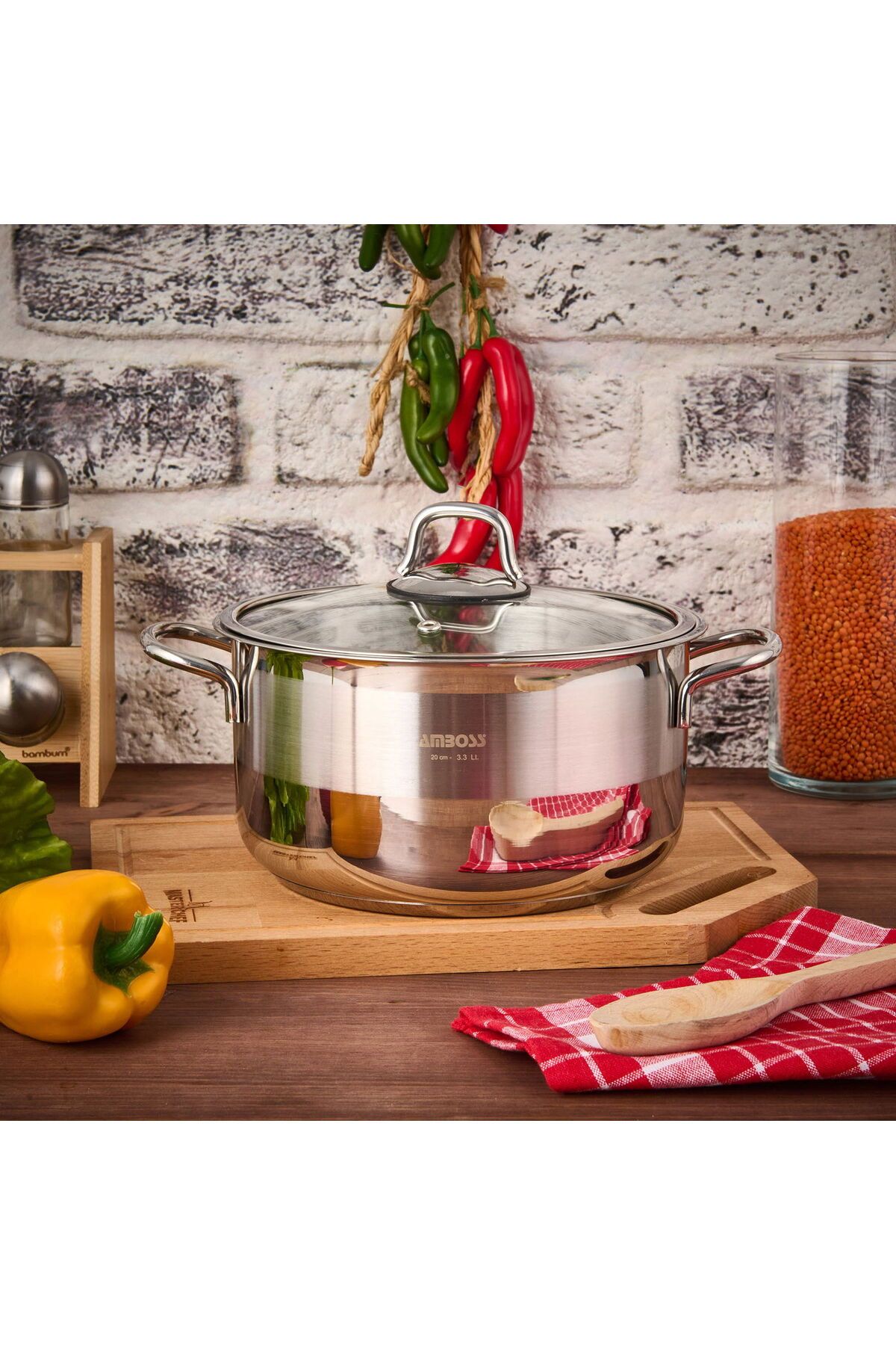 ASPARTAM Saphire Derin Tencere - Inox - 20 cm