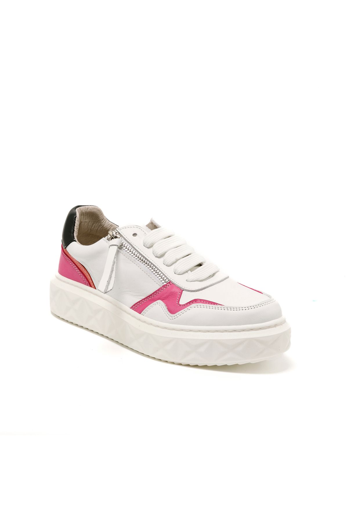 John May Kadın / Kız Sneaker ( Günlük) MAR-25Y-209-8856 John May Beyaz Cilt-Gümüş