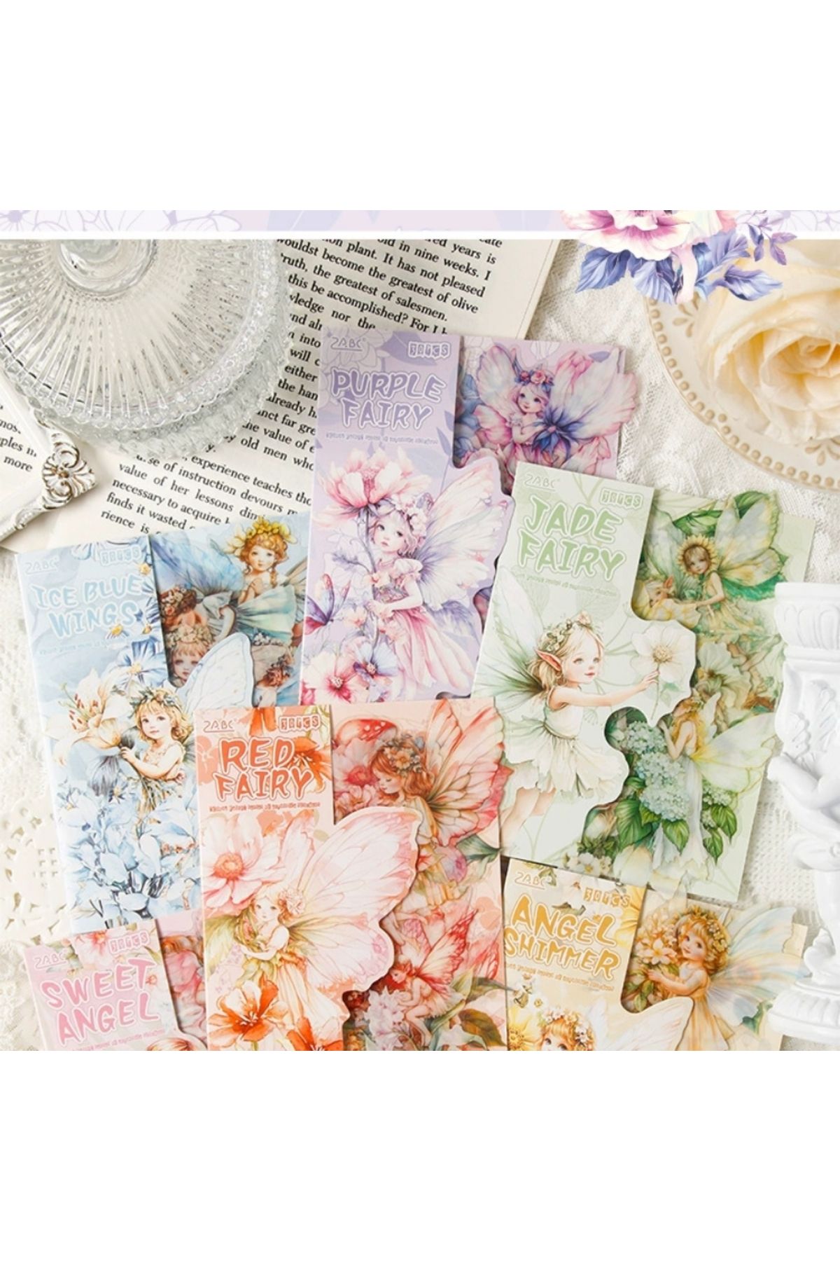 İthal O16-30 adet peri ve çiçek pet sticker - Renk : Sarı
