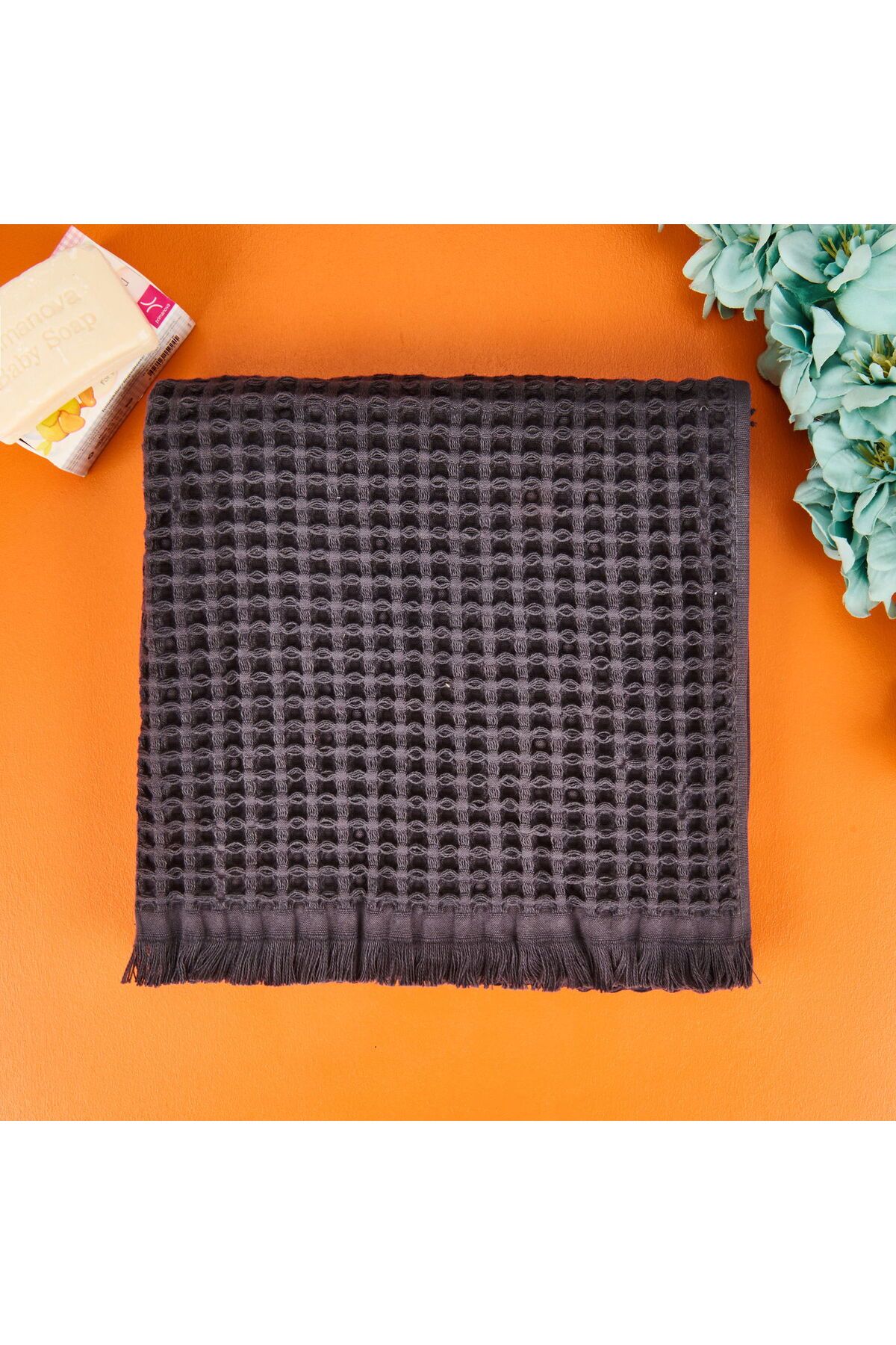 ASPARTAM Waffle Mutfak Havlusu - Hardal - 30x45 cm