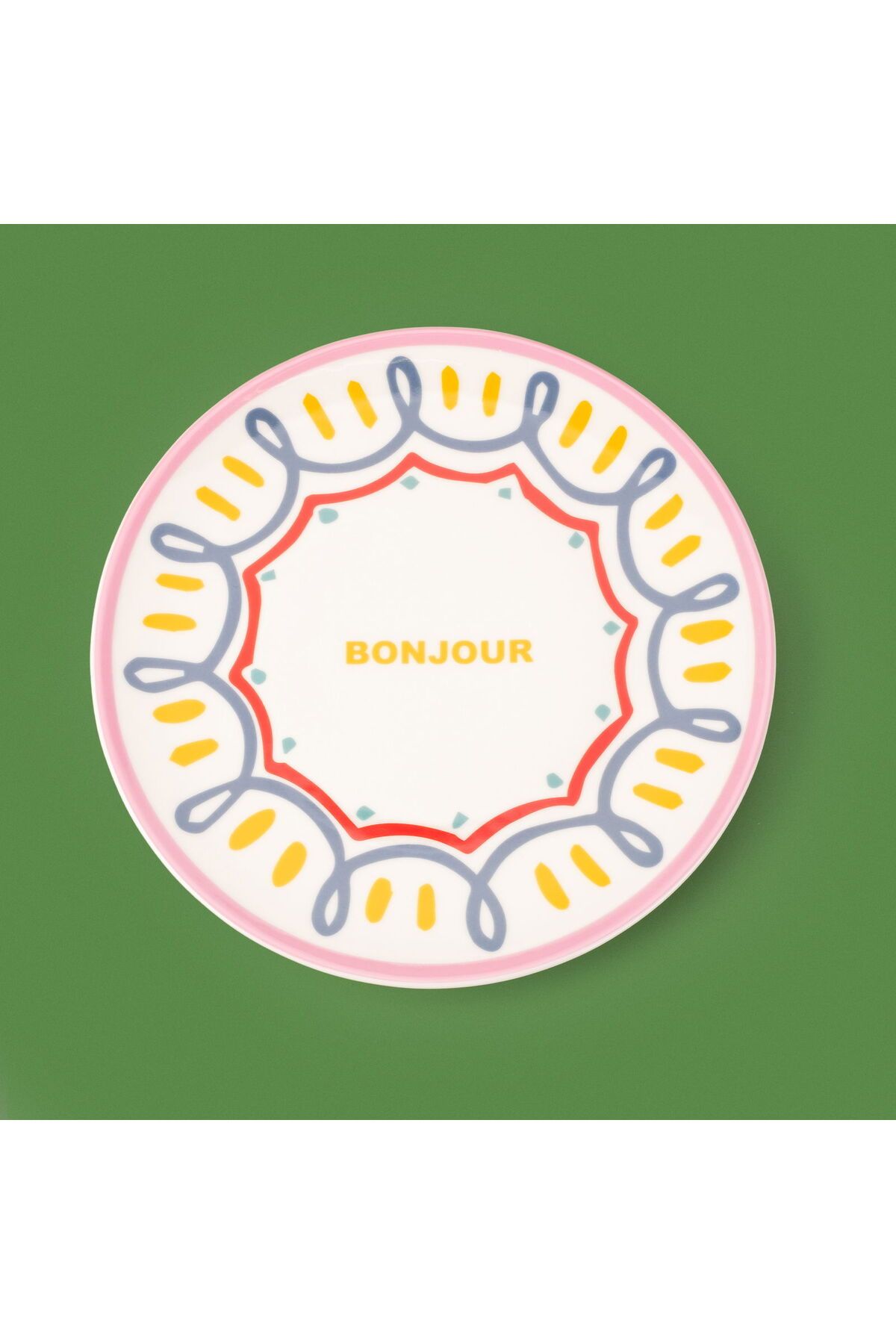 MATMEL Bonjour Servis Tabağı - Renkli - 25 cm