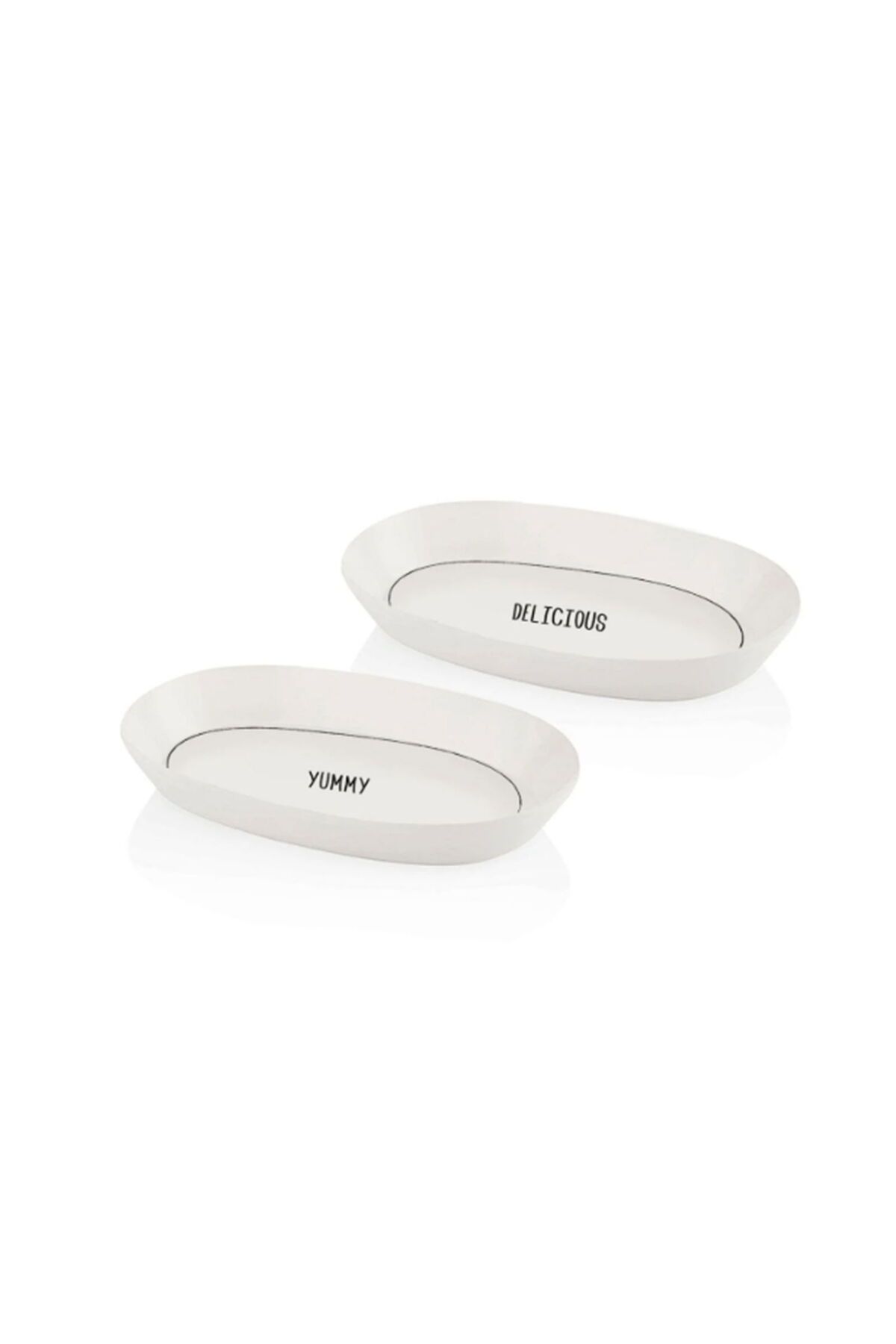ASPARTAM Mia Daily Tunes 2'li Oval Servis Tabağı - Beyaz - 26 cm