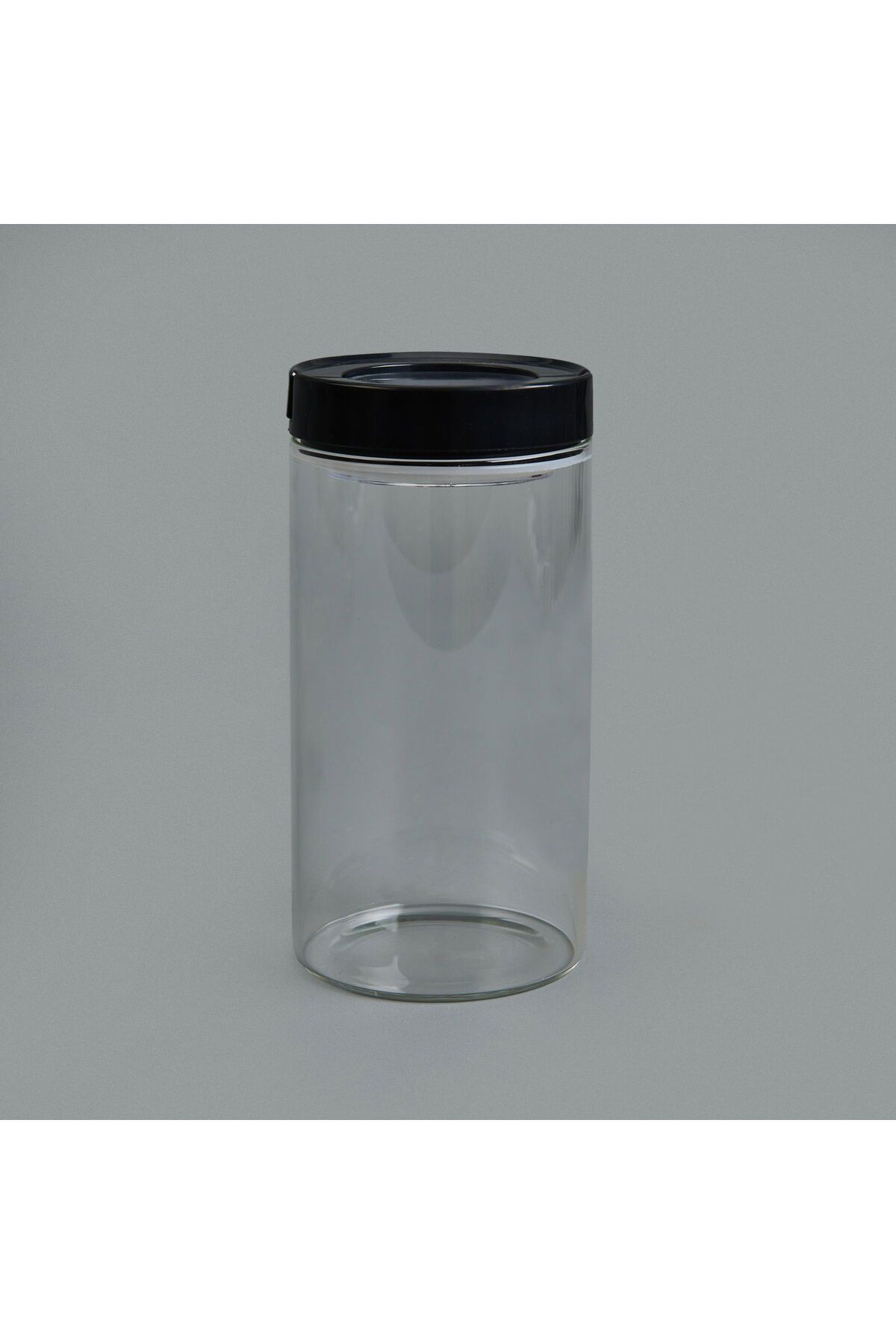 ASPARTAM Vakumlu Cam Kavanoz - Şeffaf / Siyah - 600 ml