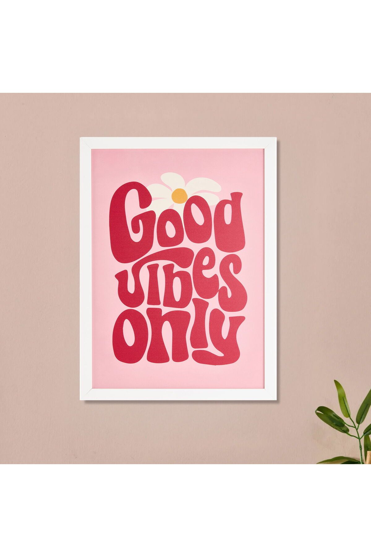 ASPARTAM Good Vibes Only Pano - Pembe - 30x40 cm