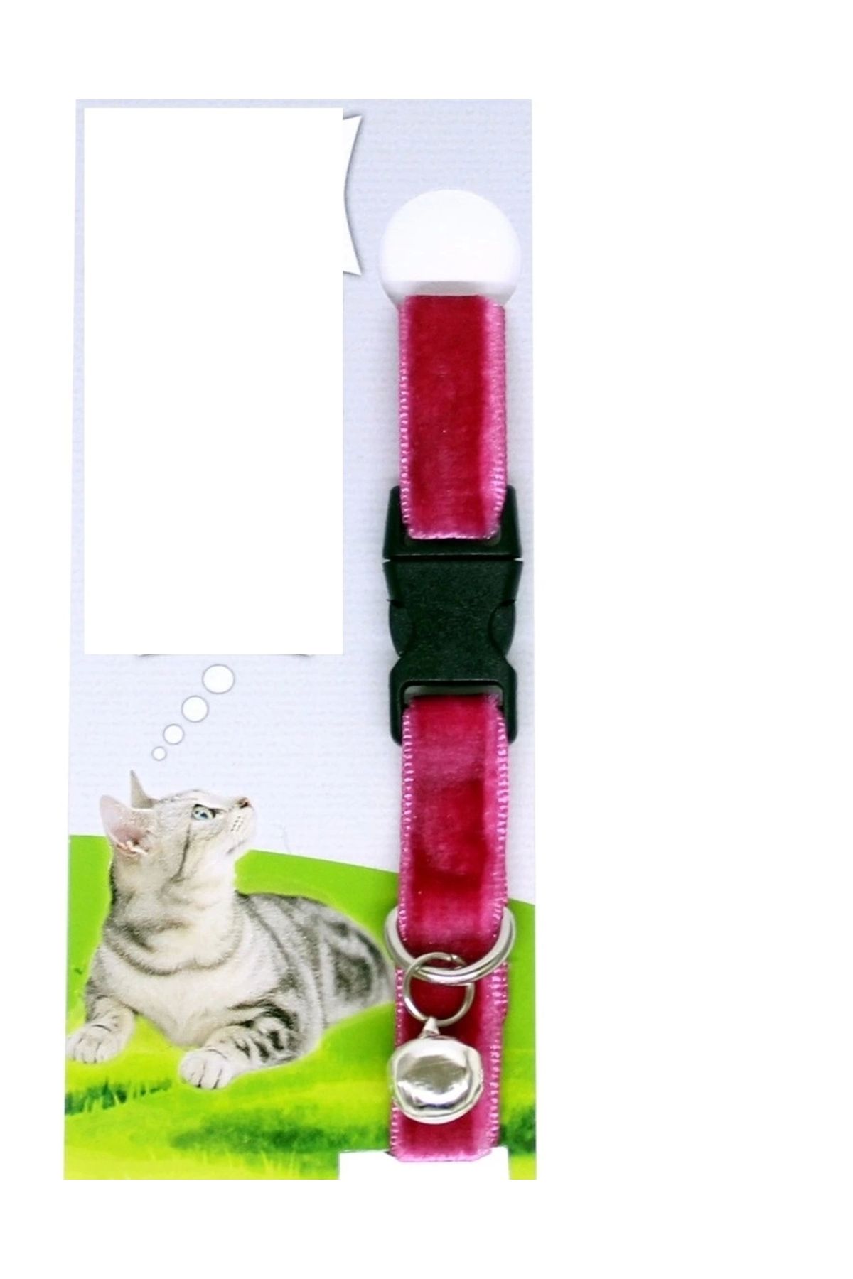 ÇERÇİCİ Kadife Dokulu Ayarlanabilir Çıngıraklı Kedi Tasması