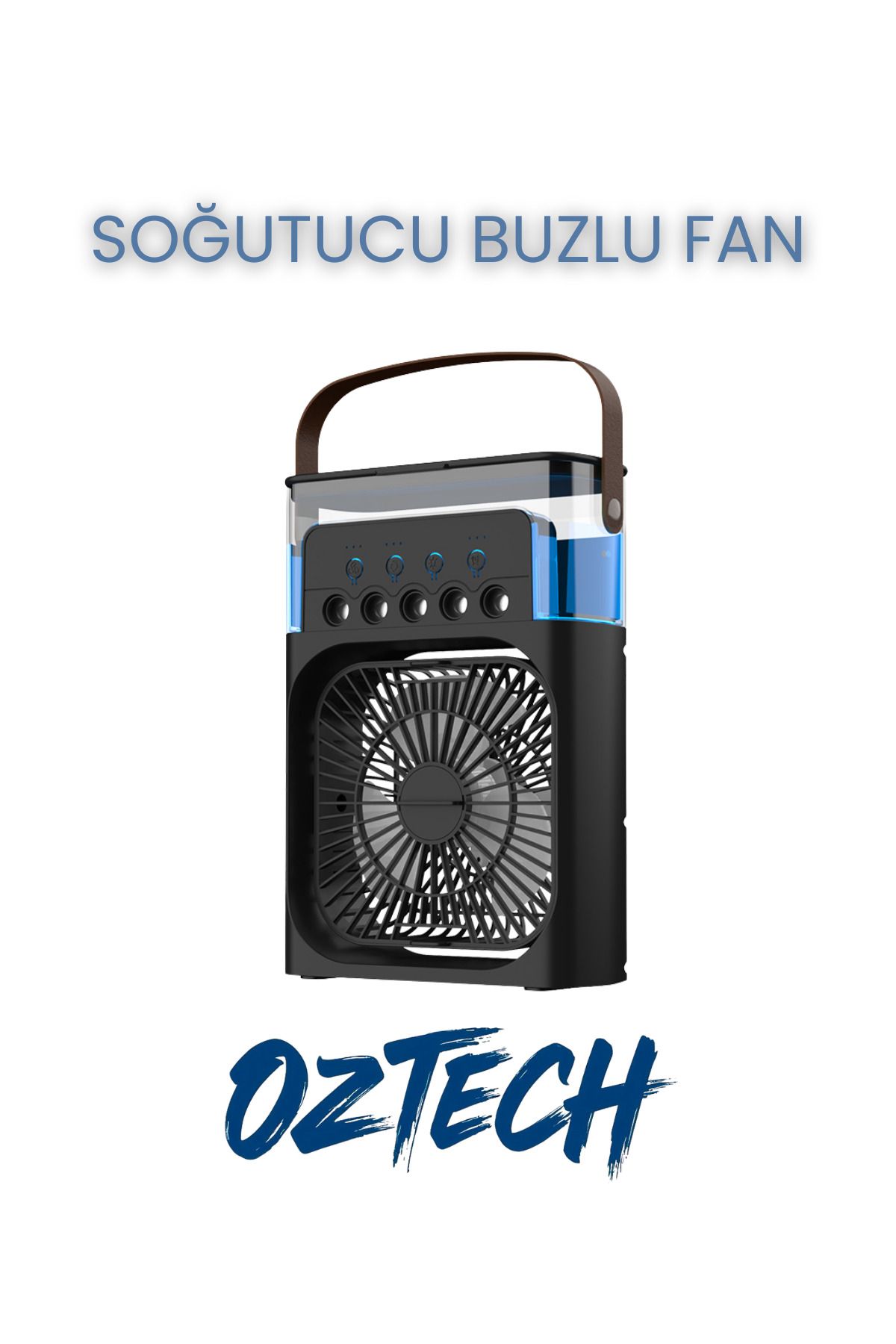 DTULTRA2 Buzlu Vantilatör Mini Fan 5 Spreyli Su Püskürtmeli 600 ML Buhar Makinesi Nemlendirici Mini Klima