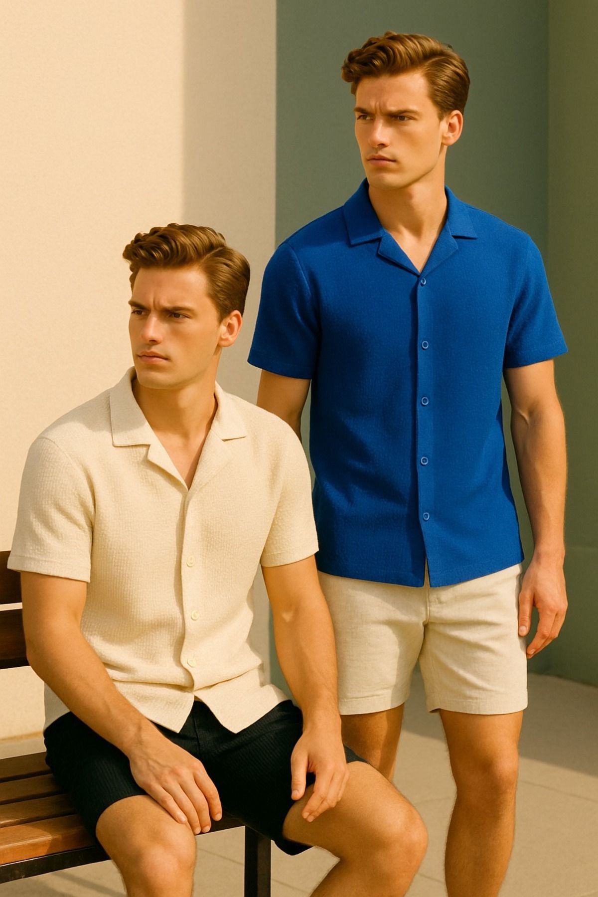 LC Waikiki Yeni Sezon Slim Fit Kısa Kollu Erkek Gömlek 2'li Paket