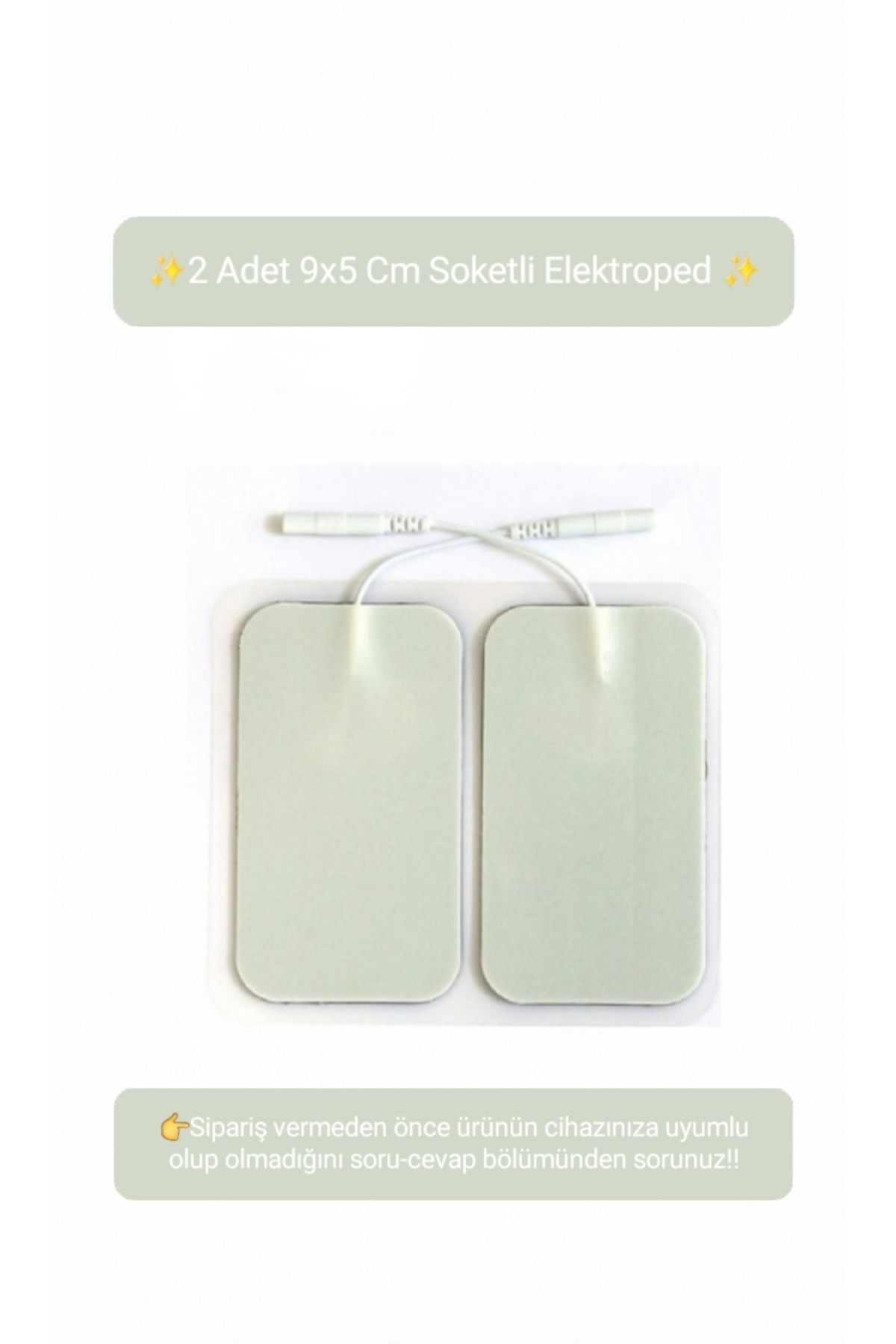 MediPal 2 Adet 9x5 Cm Kablolu Tens Pedi - Kendinden Yapışkanlı Tens Elektrodu - Yedek Elektrot