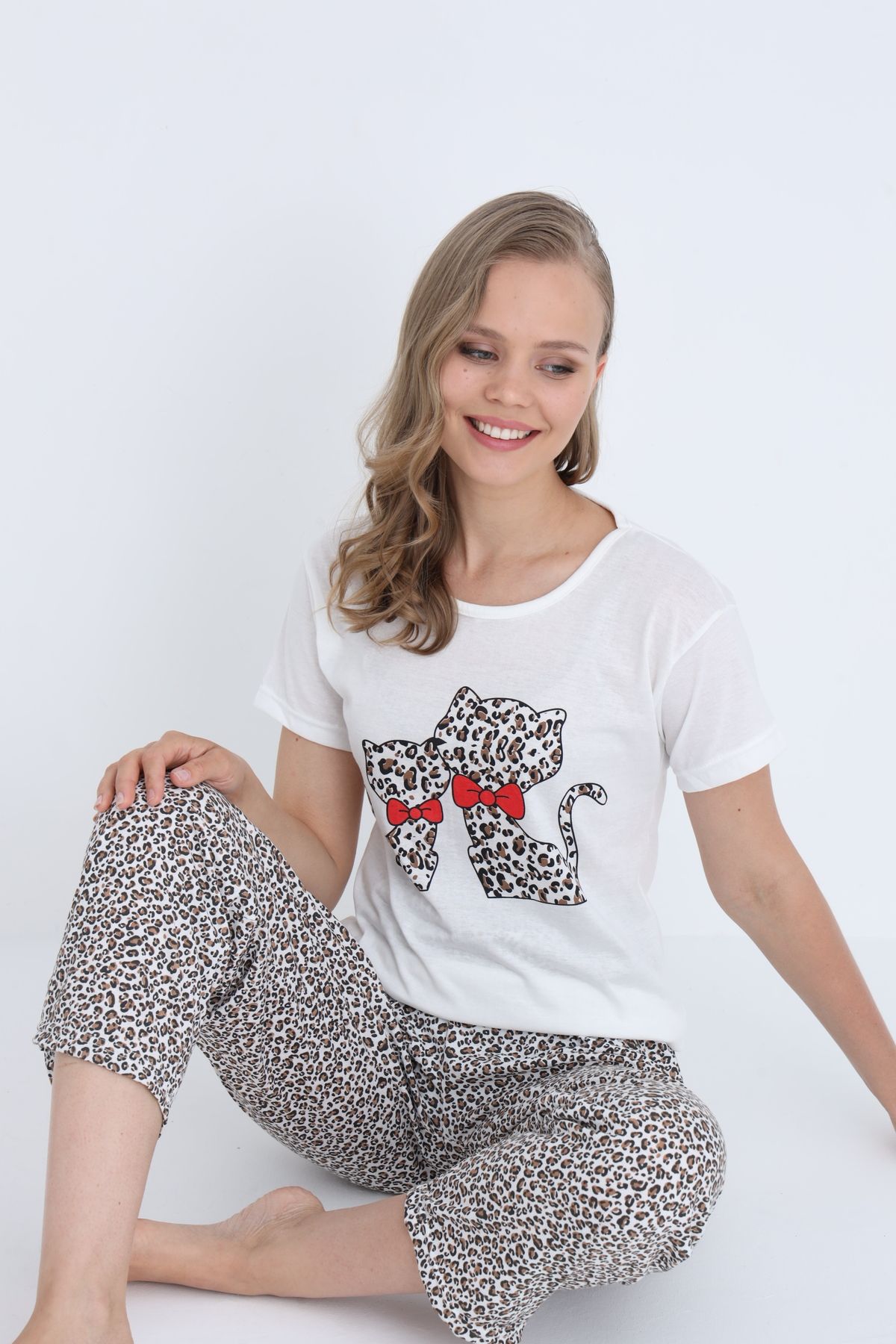 STELLAPİNK Kadın Pamuklu Pijama Takımı