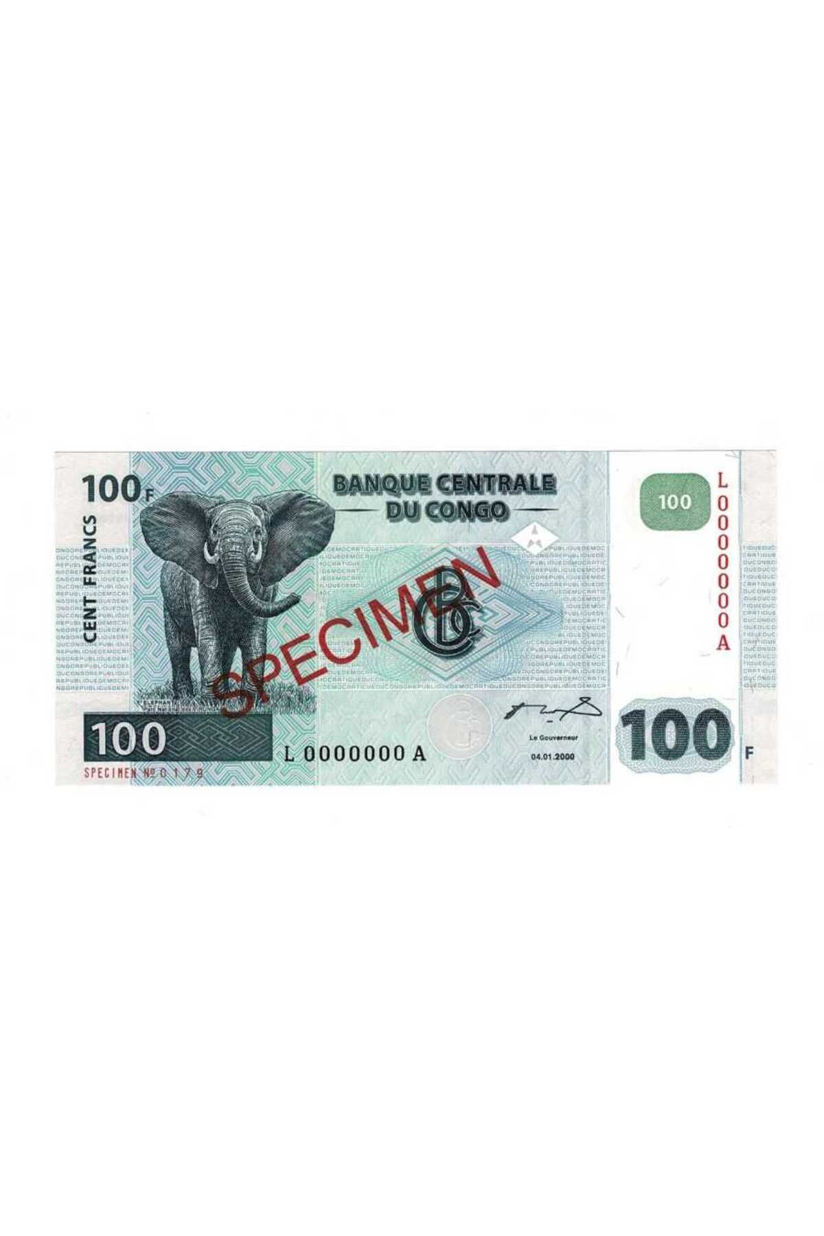 Gökçe Koleksiyon Kongo 100 Frank 2000 SPECIMEN - ÇİL YKP7472