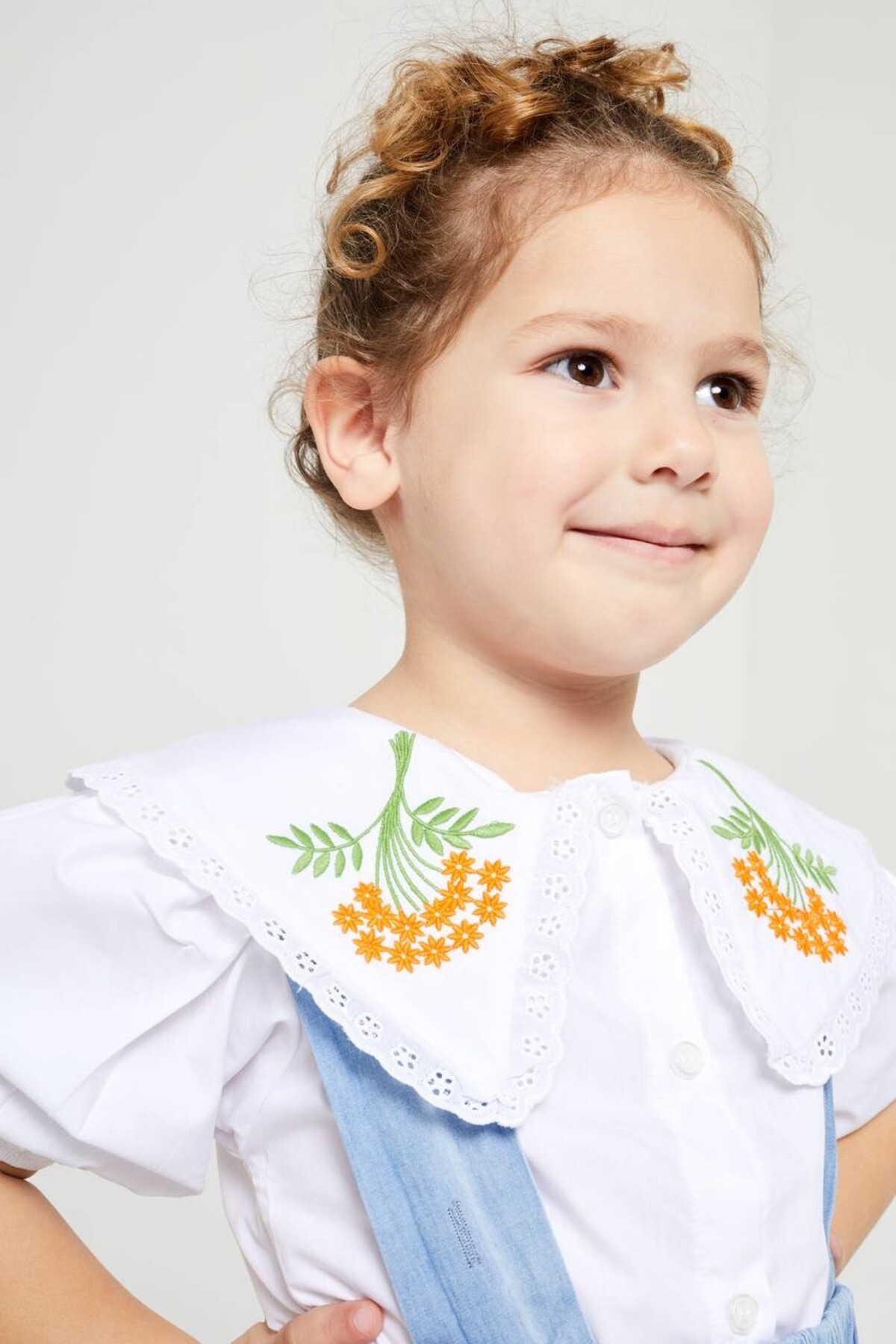 zeyelababy İşleme Detaylı Gömlekli Salopet Elbise fotoğrafı 4 (önizleme)