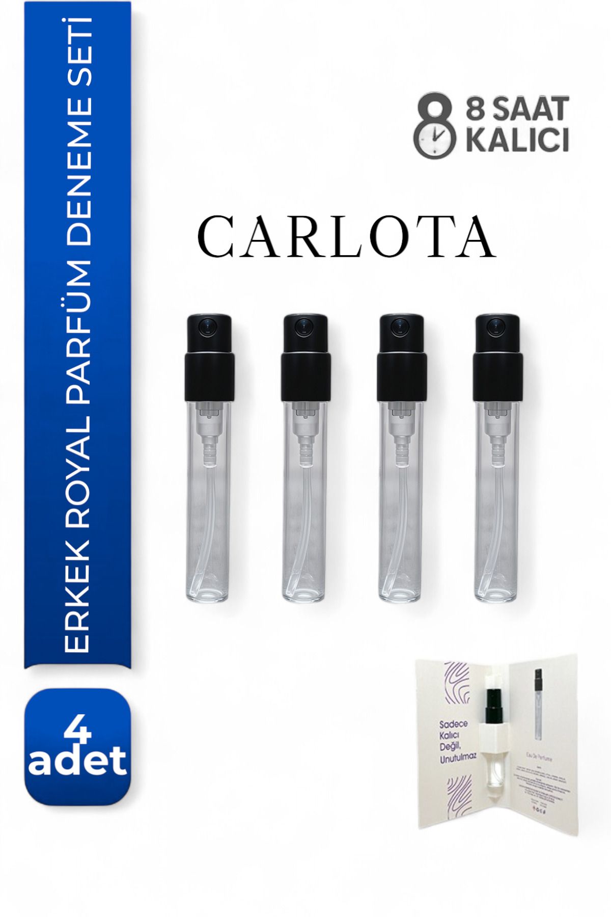 CARLOTA Erkek Mini Parfüm Deneme Seti | 4 x 3ml | Kalıcı EDP Esanslı Özel Şişe Hediye Seti