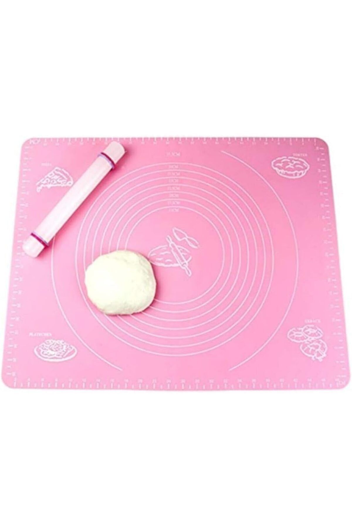 STOREMAX ELZ Home Büyük Boy Silikon Hamur Açma Matı 65x45 cm (Pembe) FRNTR 1127478