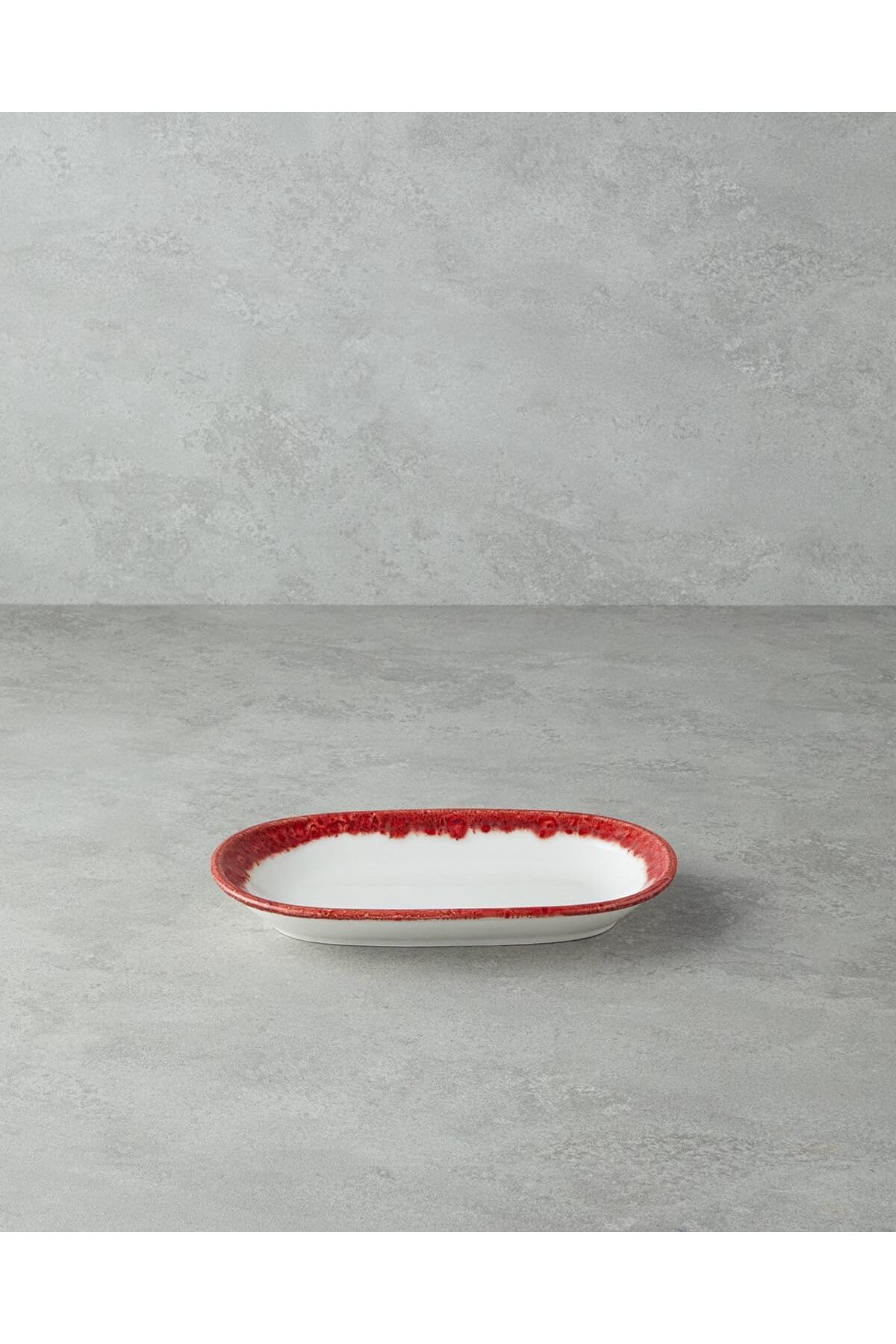 STOREMAX ELZ Home Larry Porselen Kayık Tabak 24 cm Kırmızı FRNTR 1127478