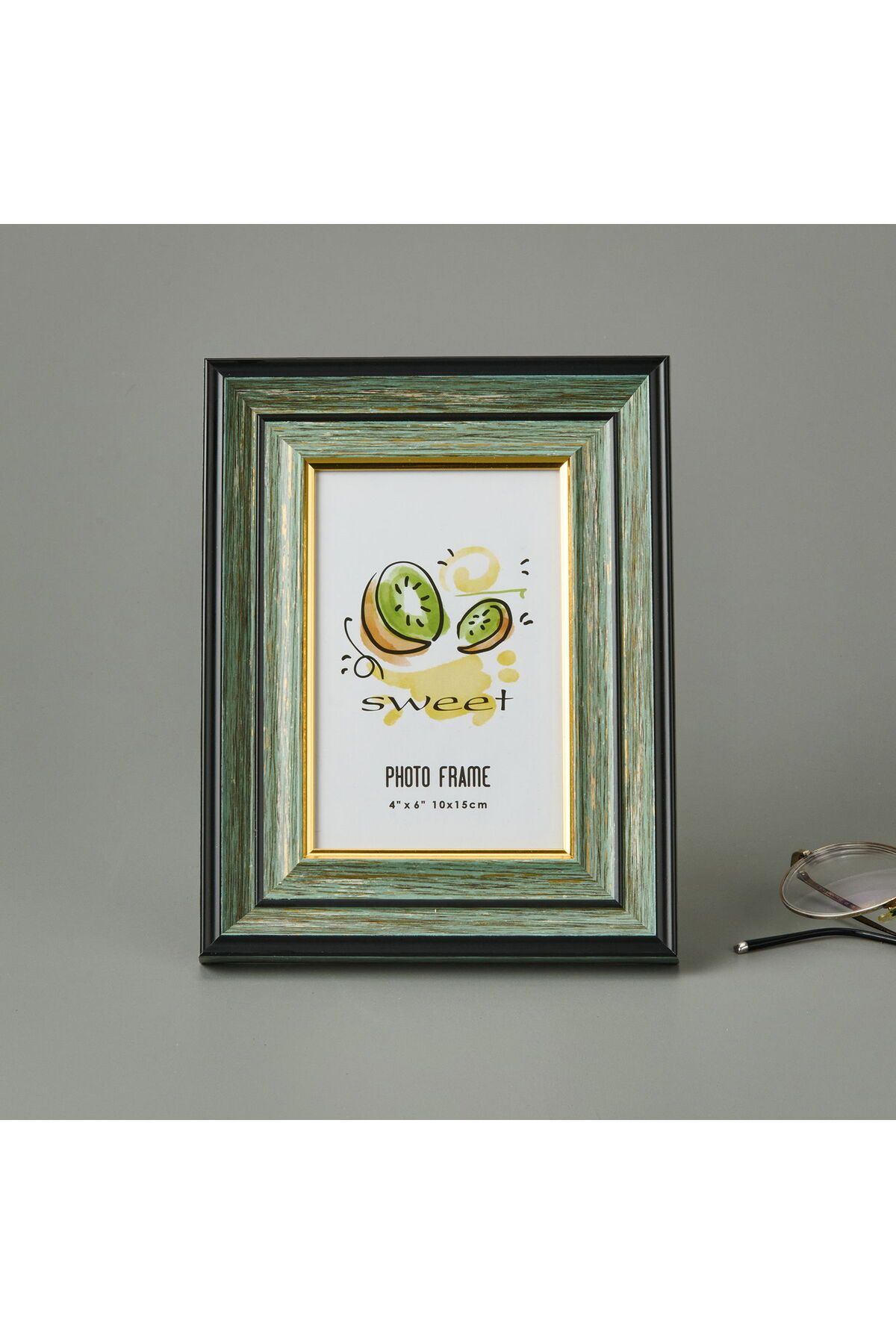 MATMEL Fotoğraf Çerçevesi - Yeşil / Gold - 10x15 cm