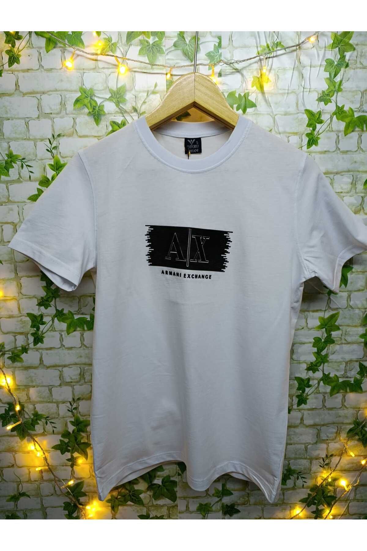 Lumina Trade Lumina A X Baskılı Bisiklet Yaka T-shirt