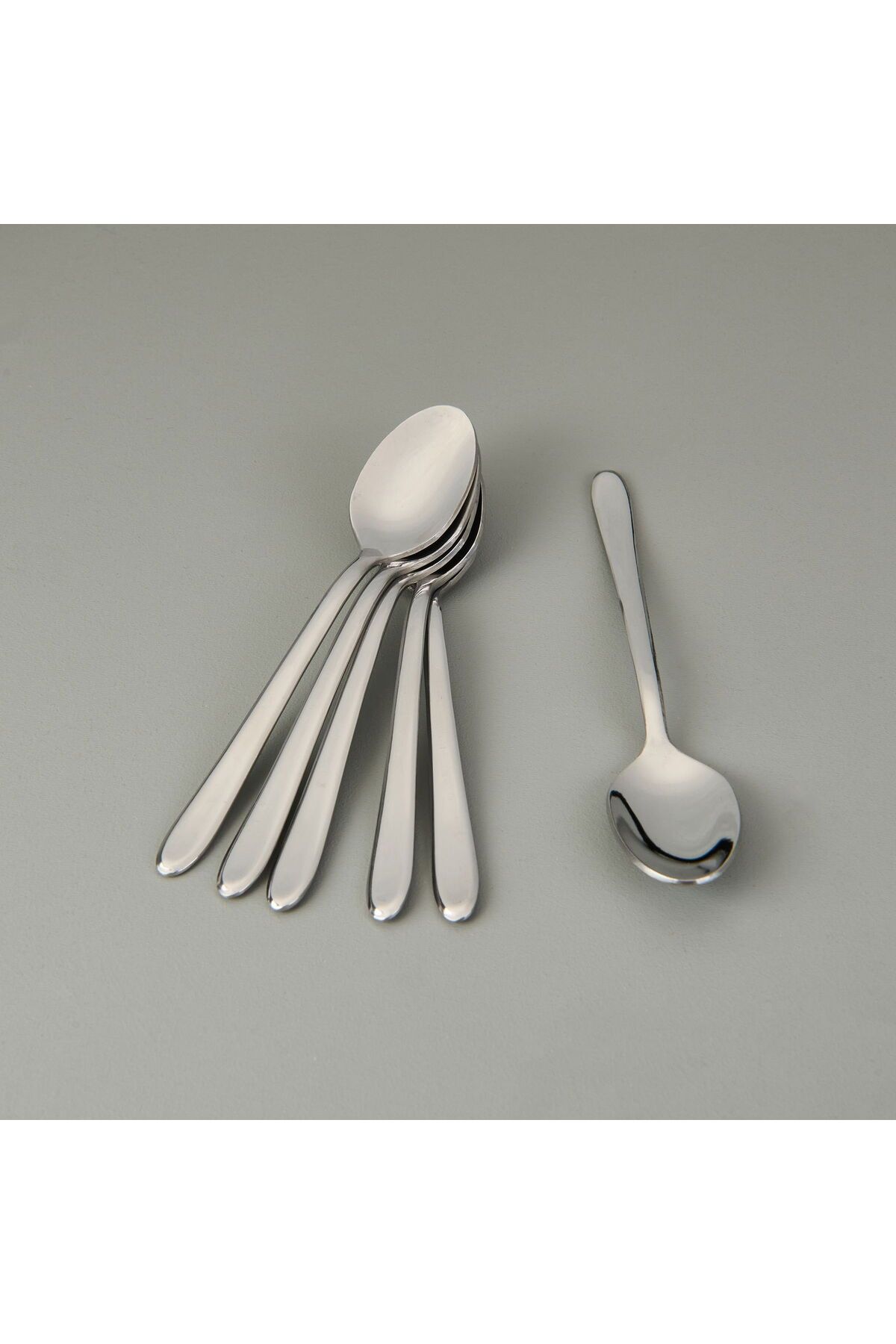 MATMEL Sultan Sade 6'lı Çay Kaşığı - Gri - 11,5 cm