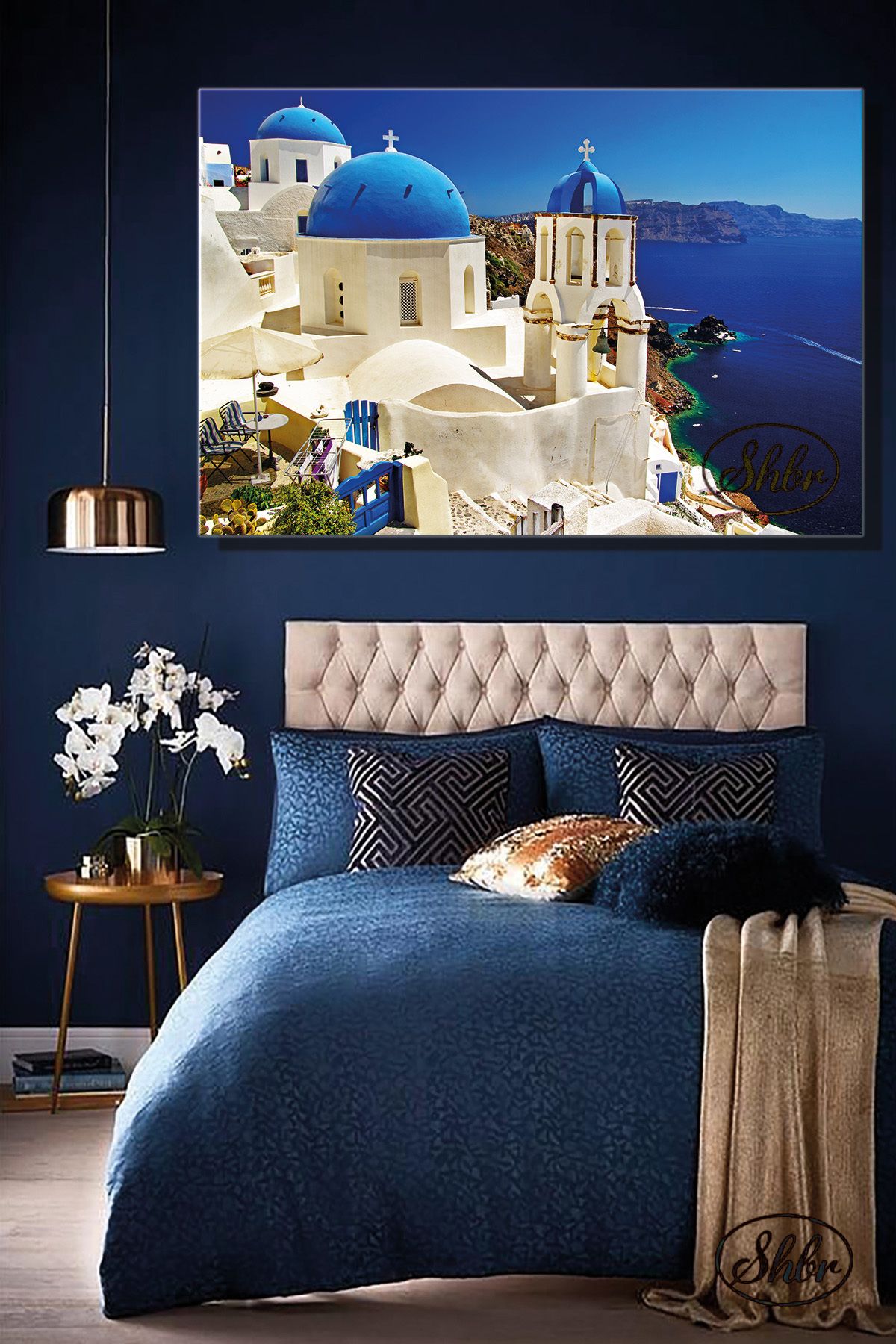 Şehber Tekli, Yatay, Kanvas, Dekoratif, Duvar, Tablosu , Yunan Adaları, Santorini, Yunanistan,