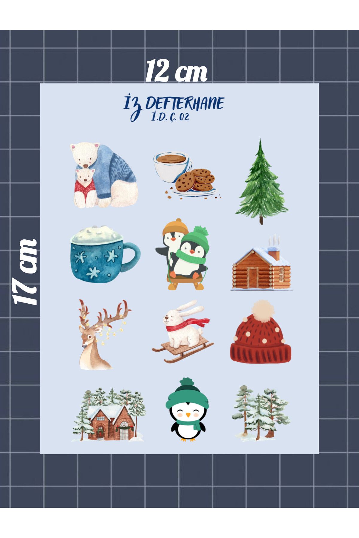 İZ DEFTERHANE Kış ve Kar Çıkartma Sticker (Defter ajanda ve günlük planlayıcılar için uygun)