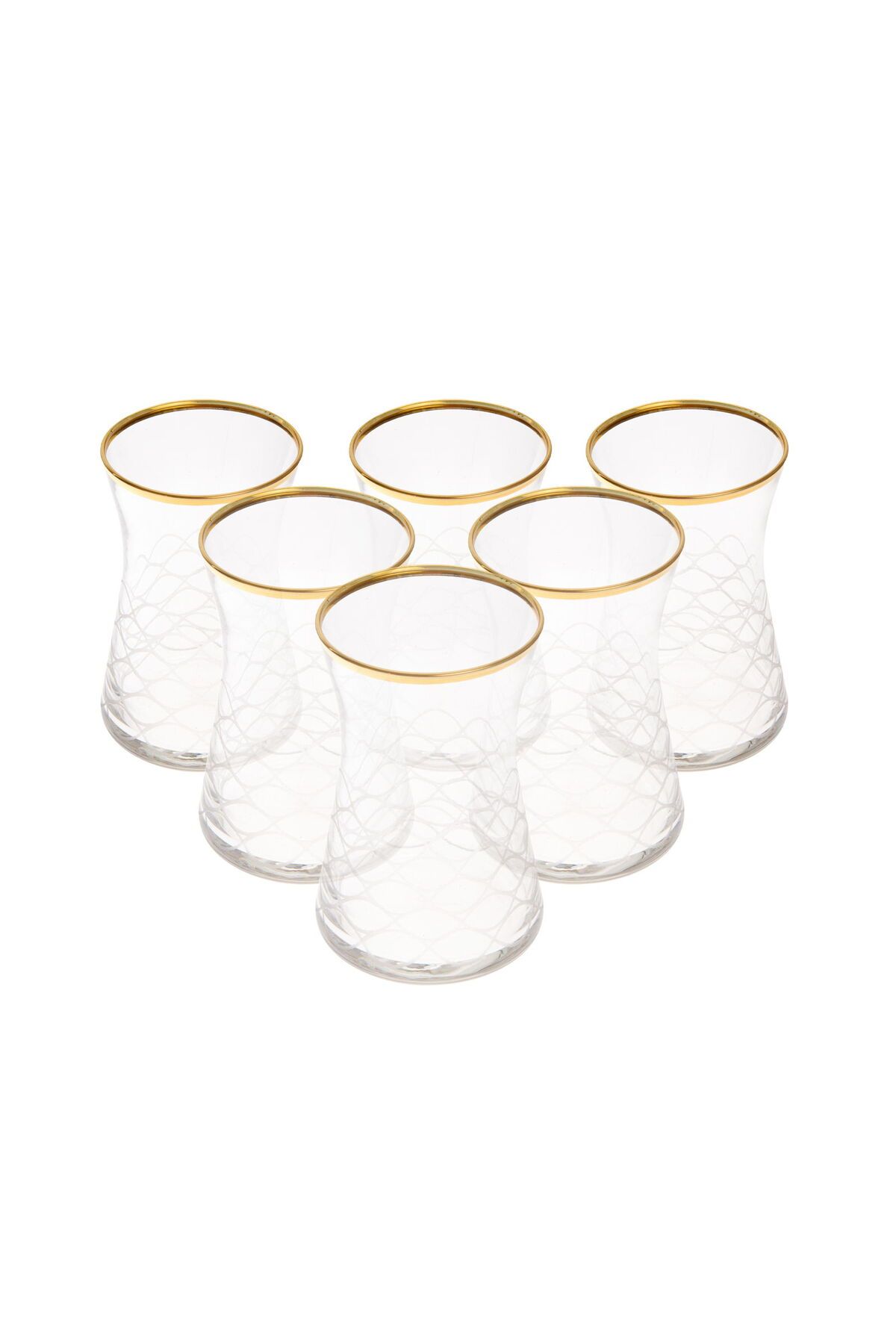 ASPARTAM Home Yaldızlı 6'lı Çay Bardağı - Şeffaf - 170 ml
