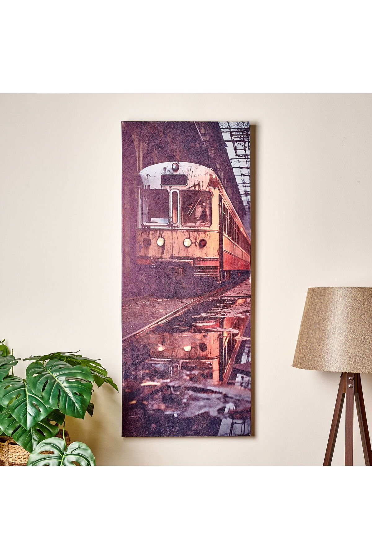 ASPARTAM Train Kanvas Tablo - Renkli - 50x120 cm