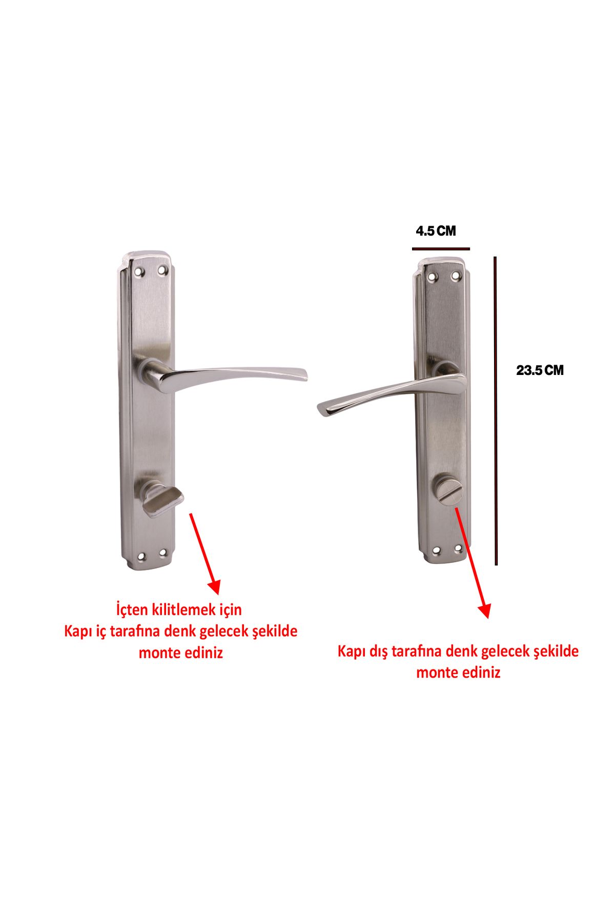 NZB-(5 Sets) Room Door Handle + (2 Sets) Wc Bathroom Door Handle Suitable for Left and Right Toilet Door Handle Set 3