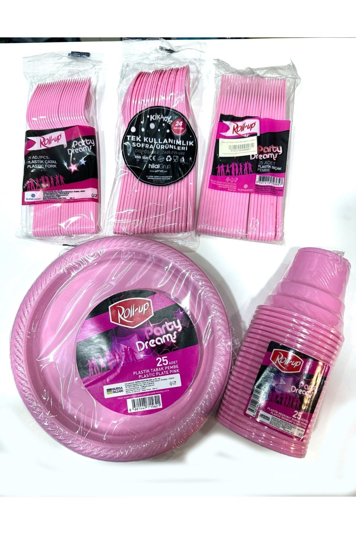 Kika Pembe Plastik Kullan-At Parti Seti