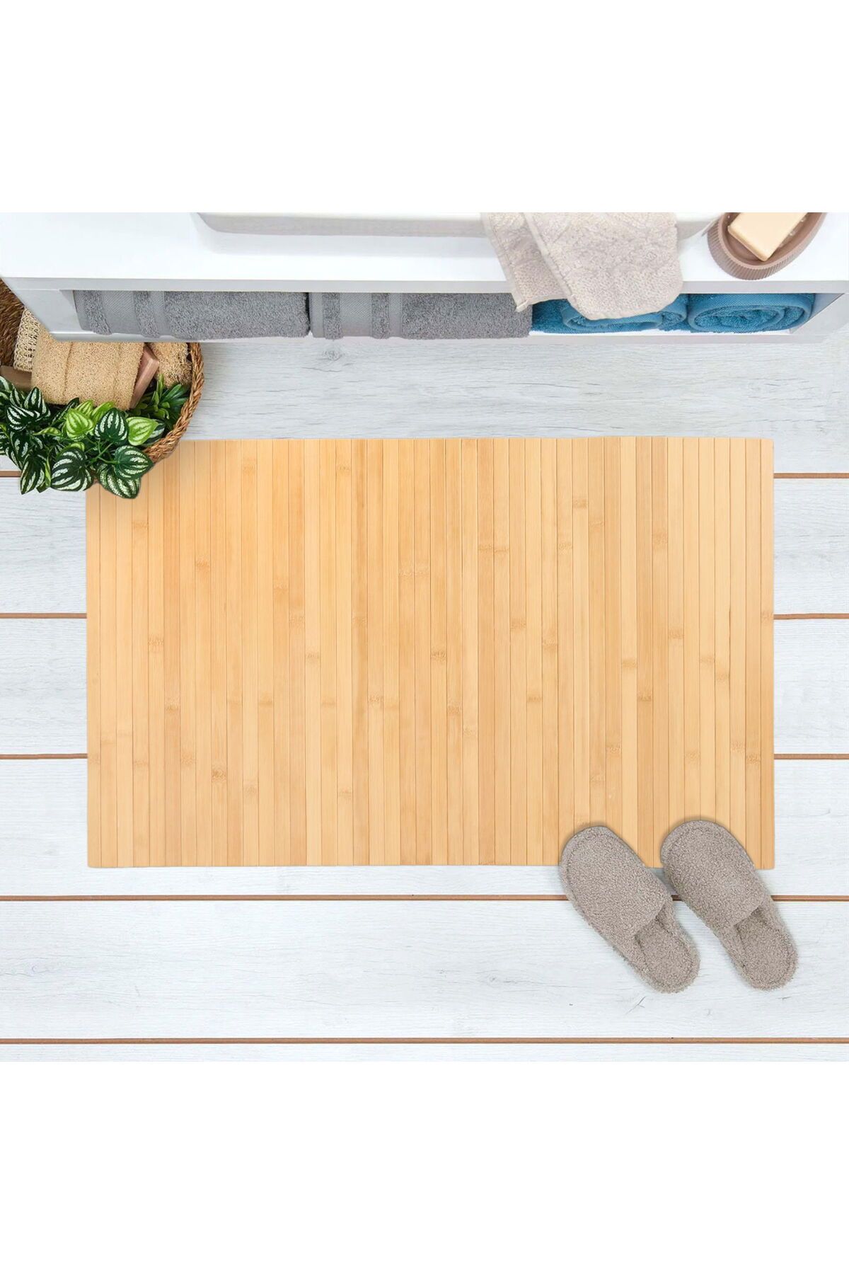 MATMEL Home 5713 Bambu Banyo Matı - Kahverengi - 40x60 cm