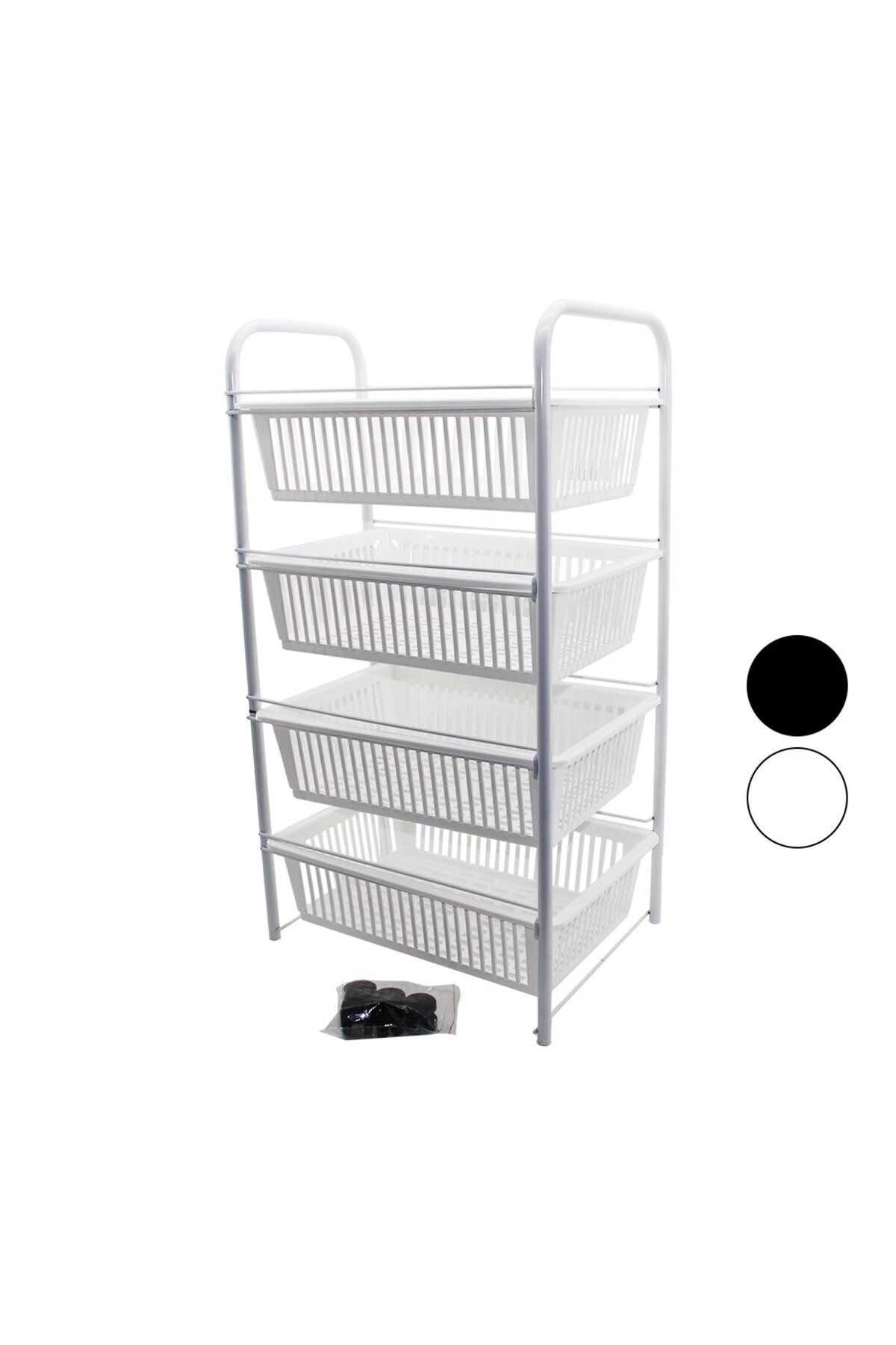 STOREMAX svticaret 4 KATLI ÇEKMECELİ SEBZELİK TEKERLEKLİ - MEVCUT RENK SİYAH mhm 1053513