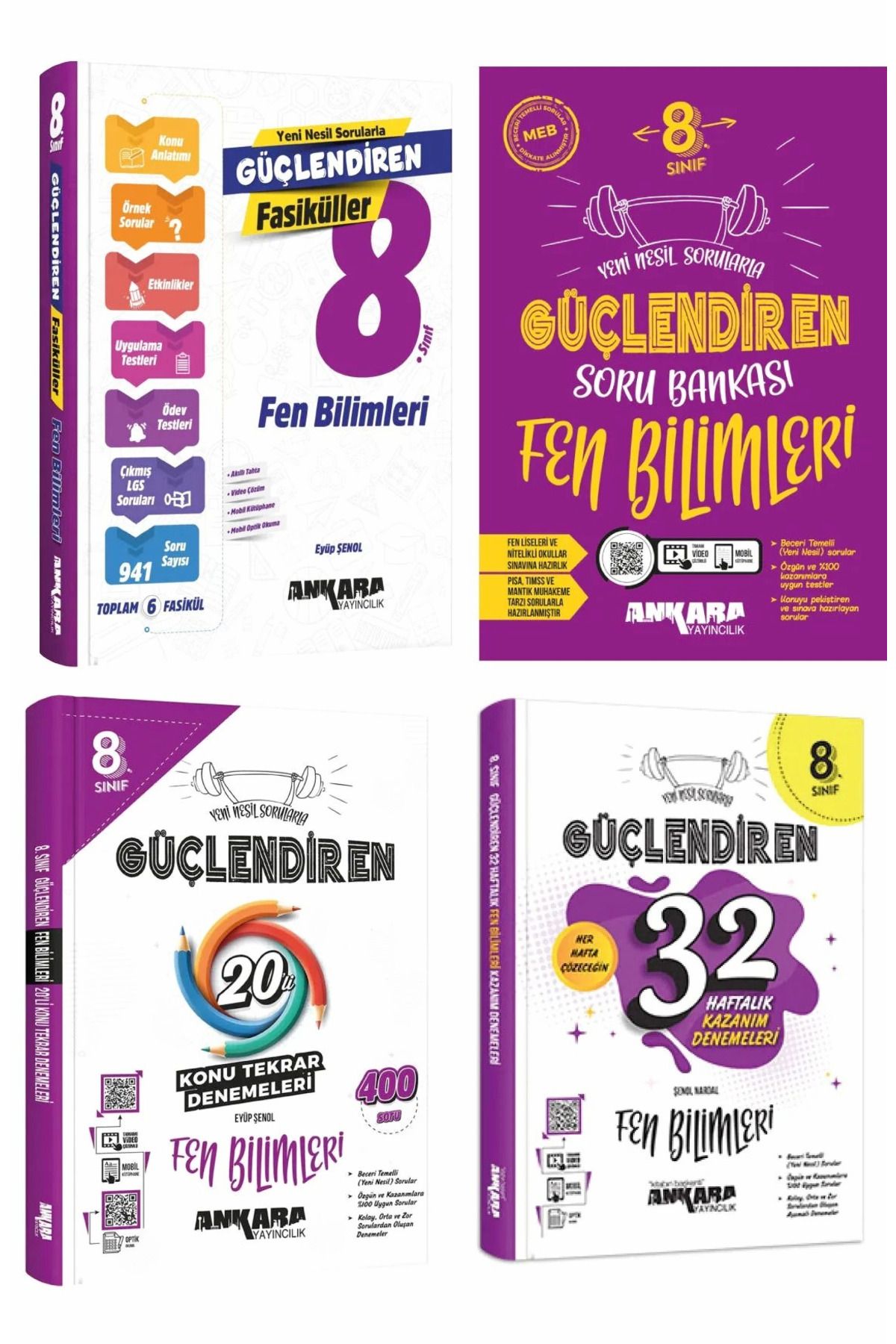 Ankara Kitap Merkezi Ankara Yayıncılık LGS 4’lü Fen Bilimleri Seti – Konu Fasikülleri, Soru Bankası ve Deneme Sınavı