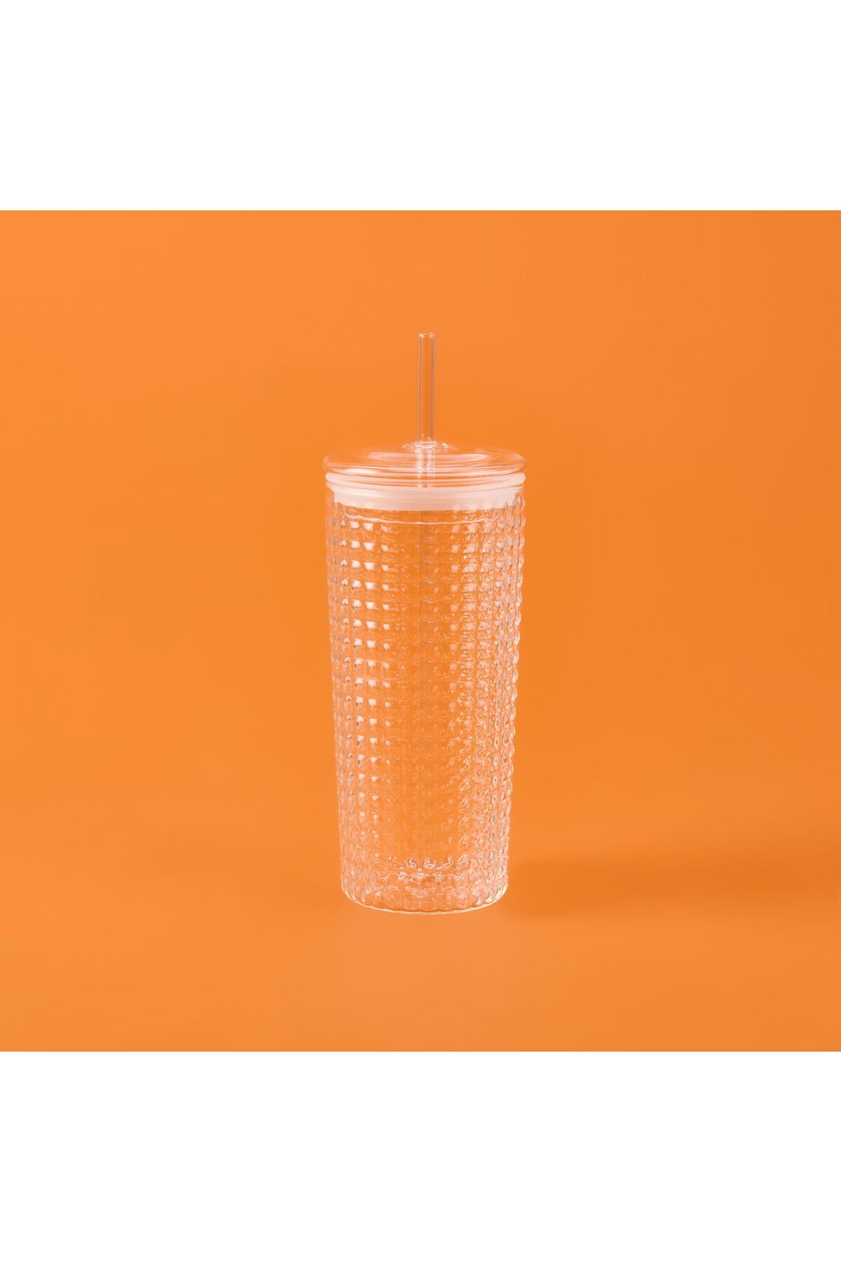ASPARTAM Pipetli Cam Bardak - Şeffaf - 550 ml