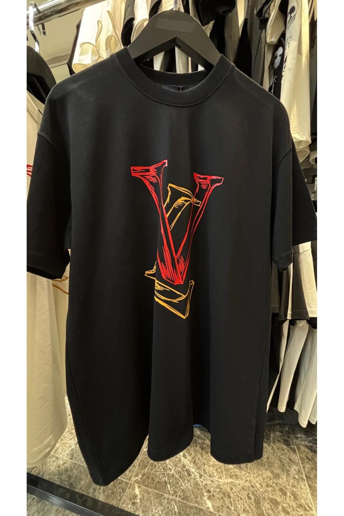 JESSE STORY Erkek - Kadın Unisex Özel "LV" Baskı Tasarım T-shirt
