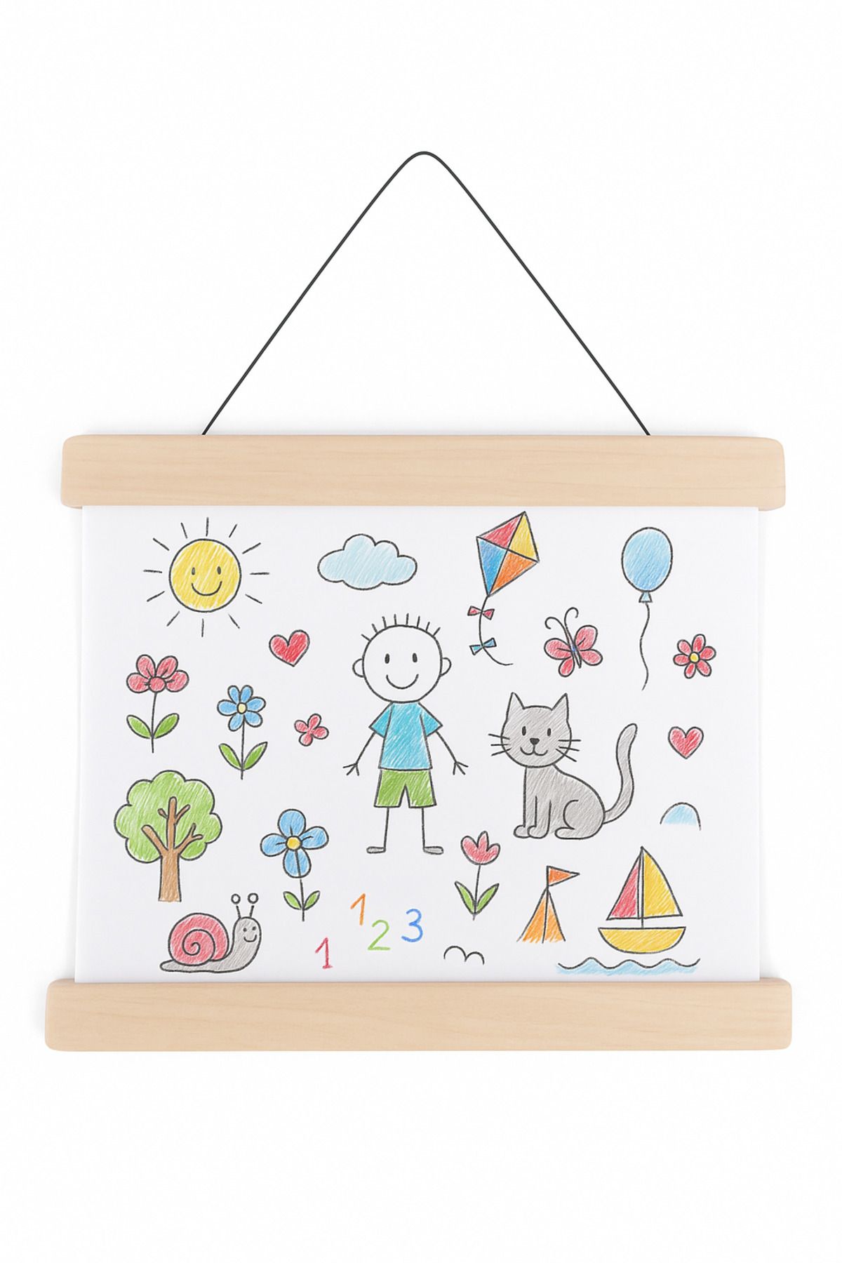 Bammy Collection Poster Askısı / Mıknatıslı Çerçeve 32 cm | Huş Rengi