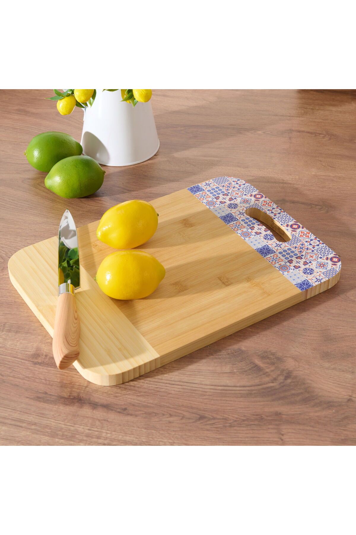 ASPARTAM Desenli Bambu Kesme Tahtası - Bej - 36x25,5 cm