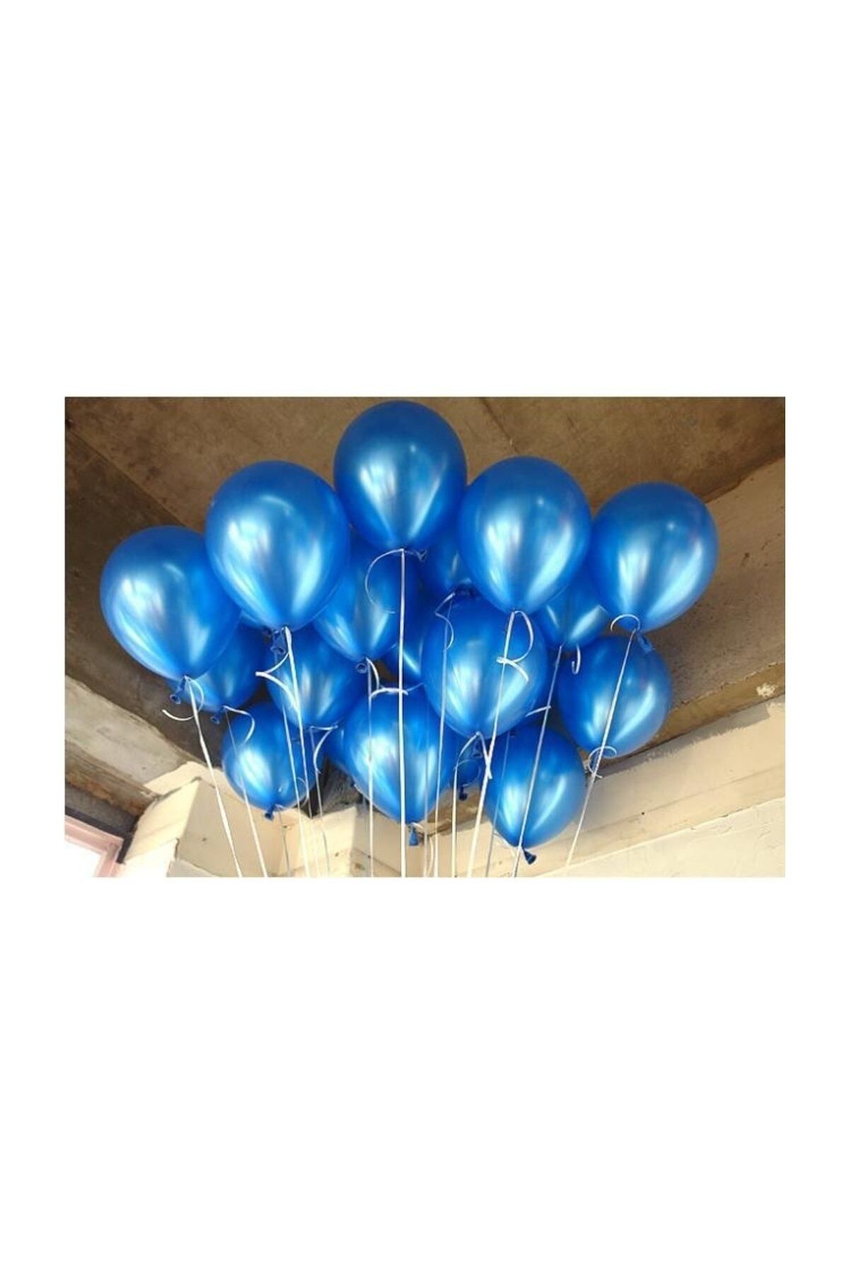 Zanzibar 100 Adet Metalik Parlak Koyu Mavi Lacivert Balon (helyumla Uçan)