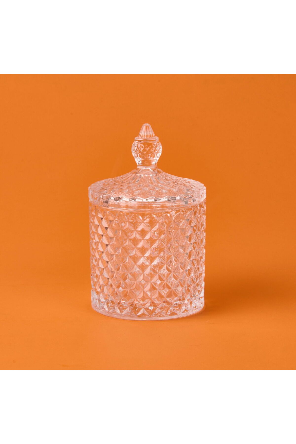 Evidea Arow Baklava Desen Cam Kristal Şekerlik - Şeffaf - 8 cm