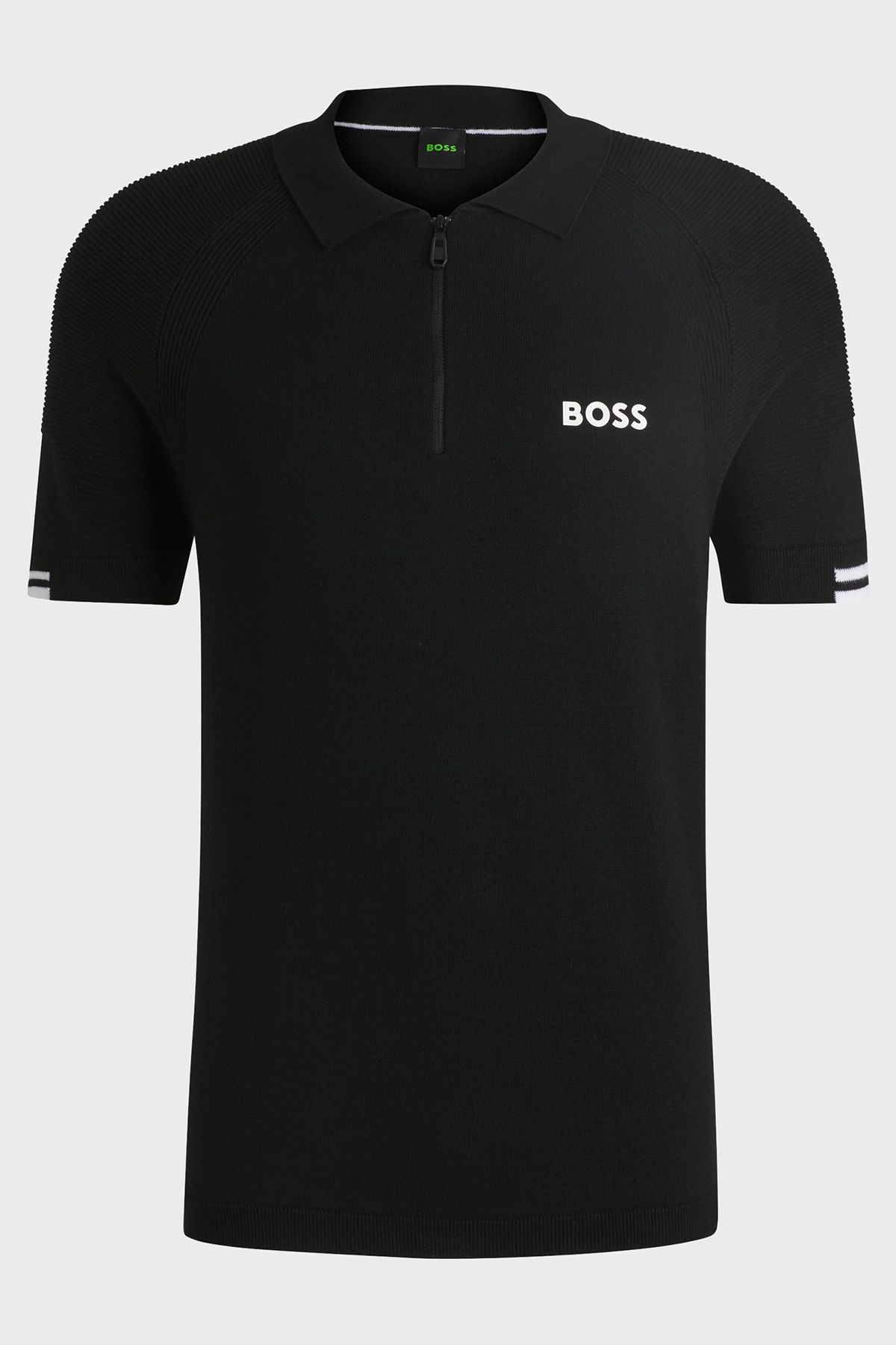 تی شرت یقه پولو مردانه پنبه باریک و نیمی از زیپ چوگان YAKA TRING 50537146 002 BOSS
