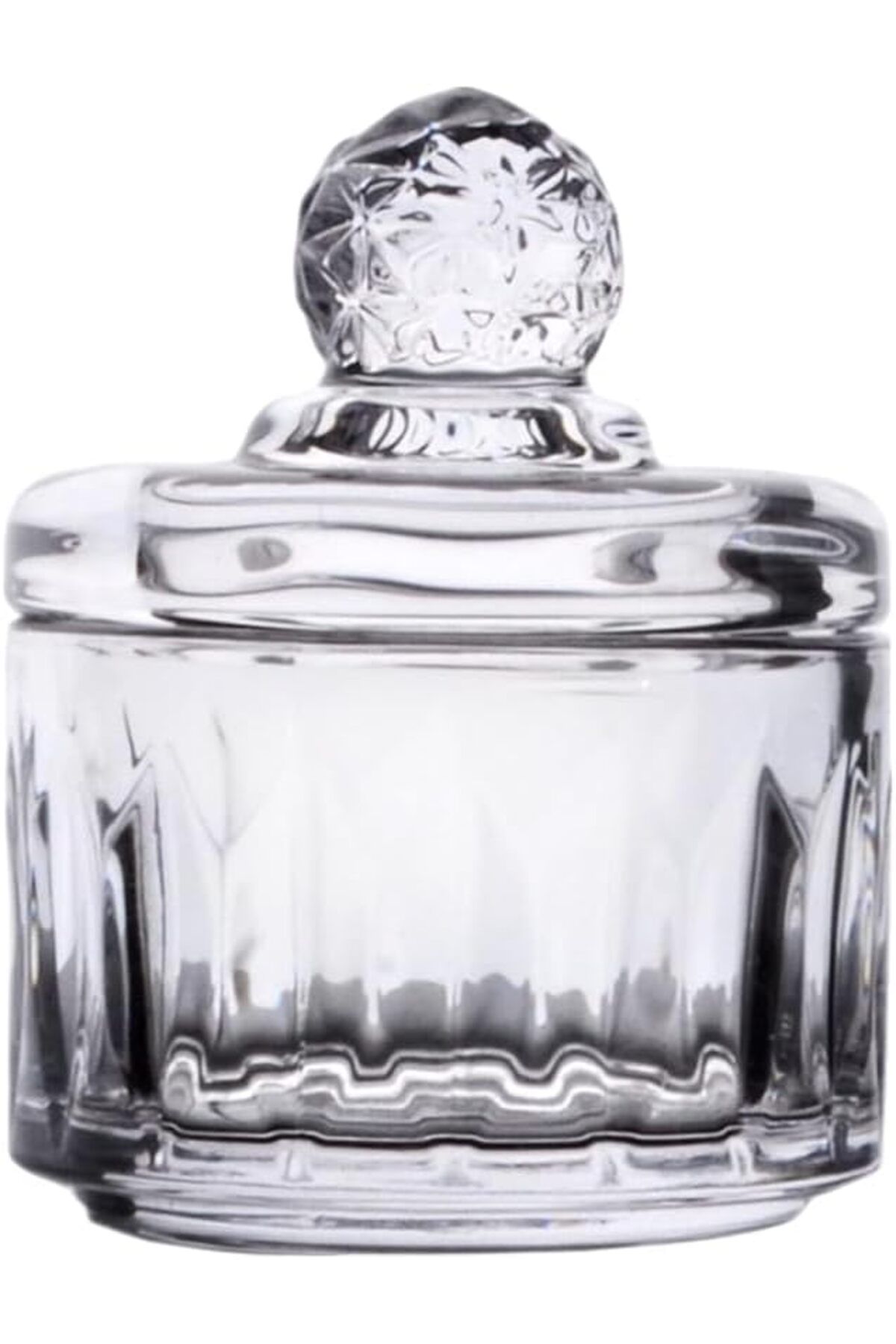 STOREMAX ELZ Lüx Kristal Mini Cam Şekerlik & Cam Lokumluk, Kesme Cam Lüx Şekerlik 7.5cm*9.2cm - 06644