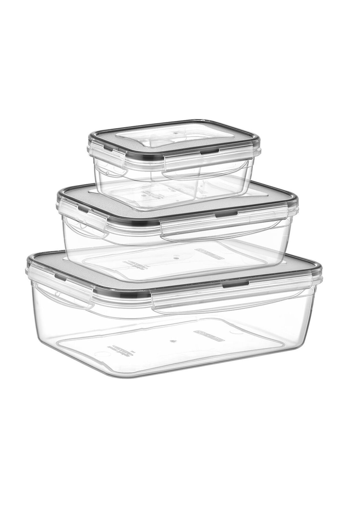ASPARTAM-Fresh Box Rectangular 3-Piece Storage Container - 400 ml + 800 ml + 1.4 Lt 2